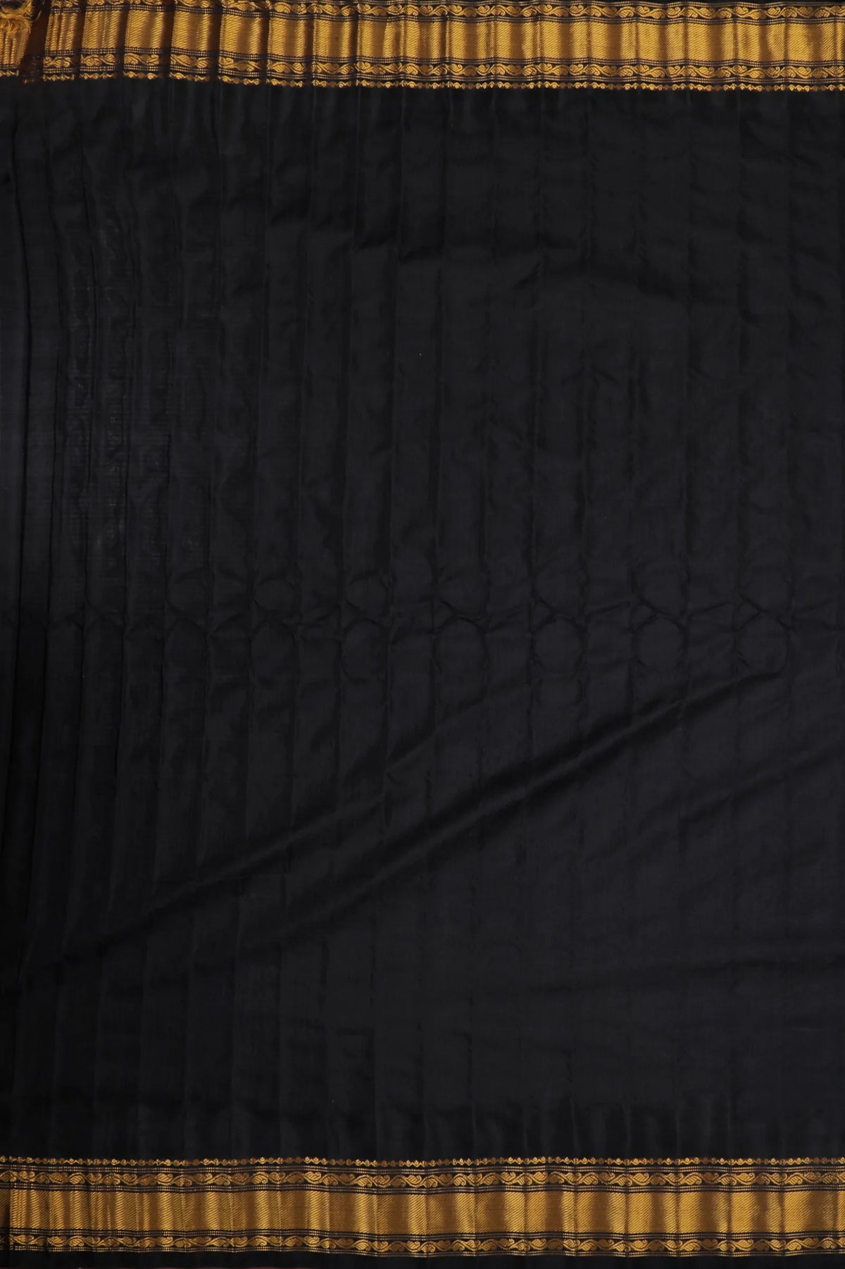 Sky Blue Handloom Pure Silk Cotton (Sico) Gadwal Saree with Black Temple Border