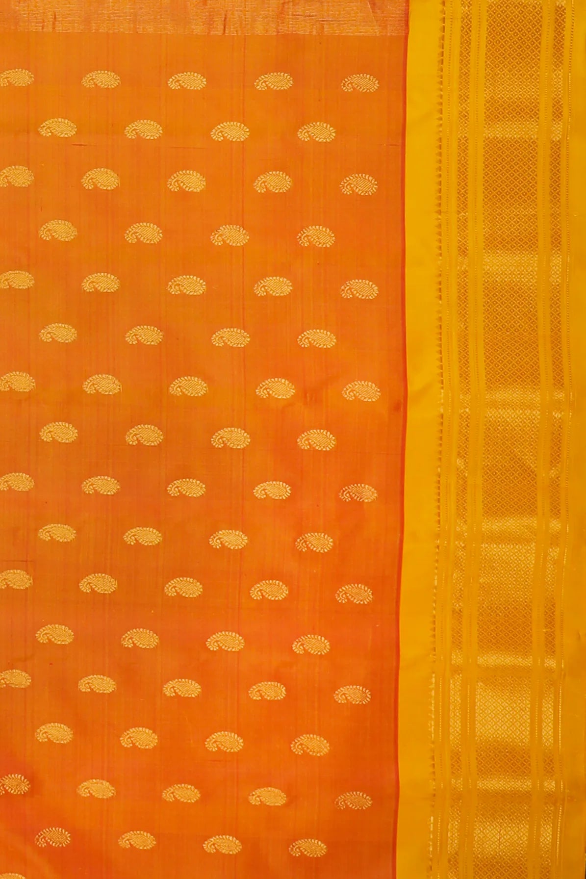 Lemon Yellow Handloom Pure Silk Gadwal Saree - Kalanjali Paithani