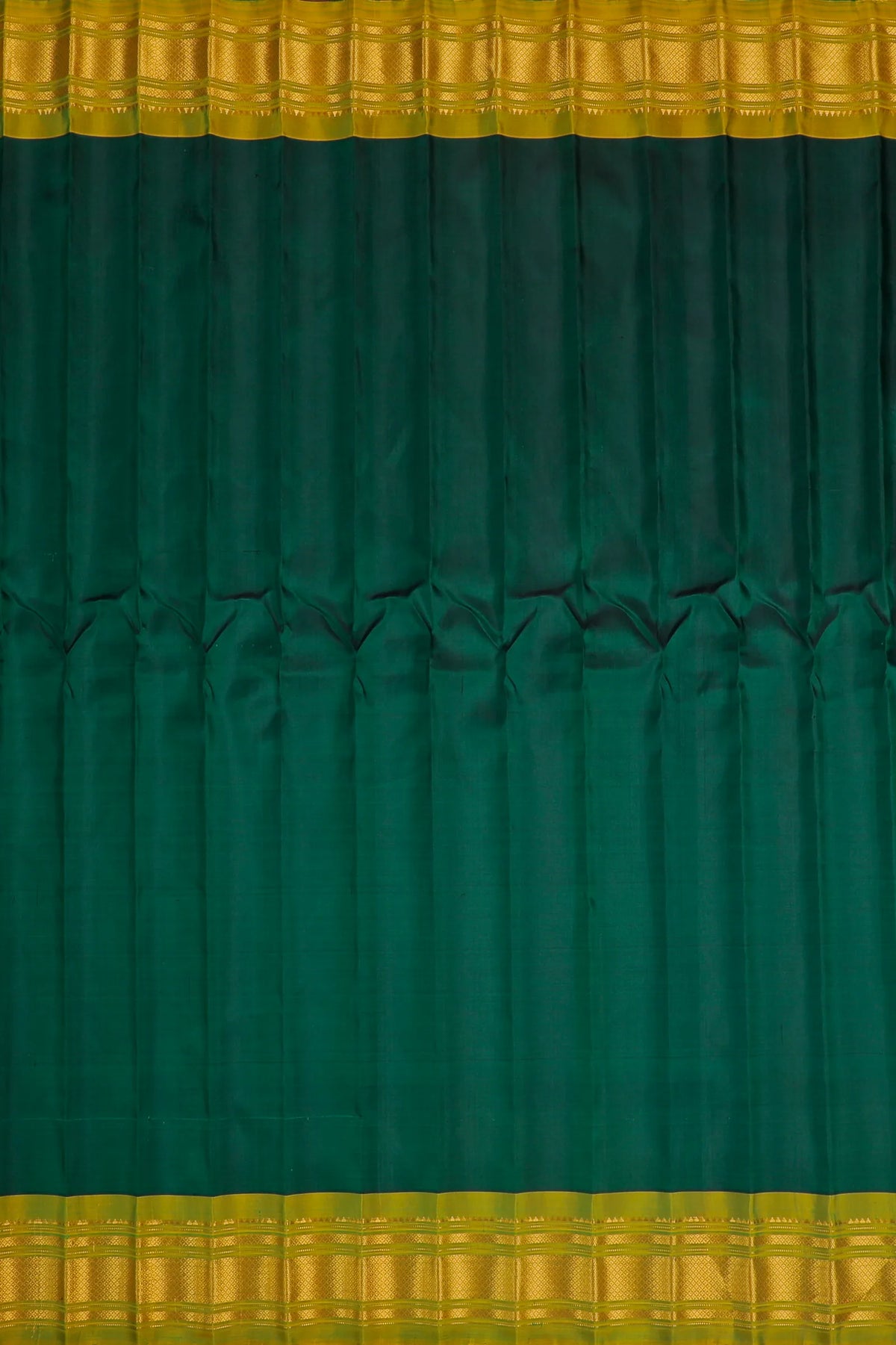 Bottle Green Handloom Pure Silk Gadwal Saree - Kalanjali Paithani