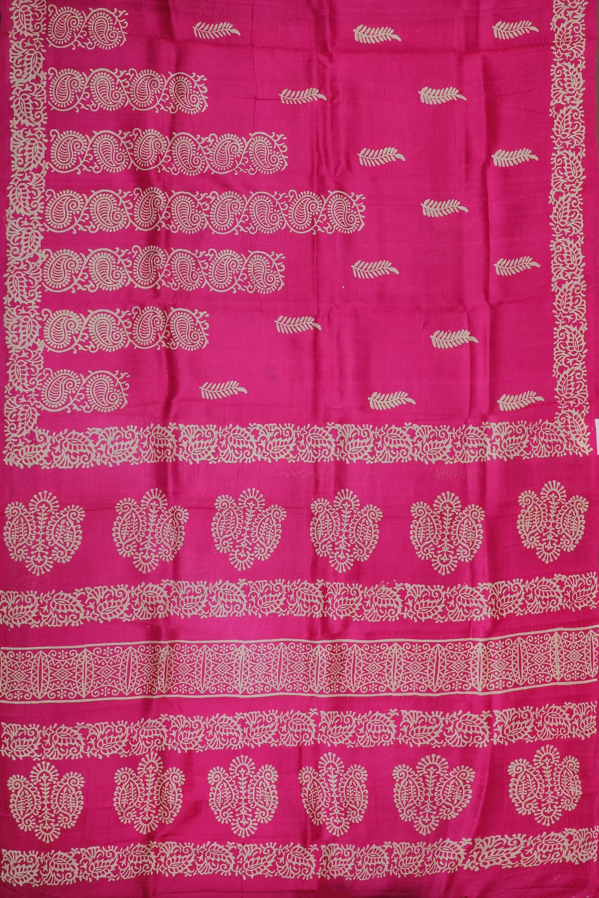 Pink Handloom Bishnupura Pure Silk Saree