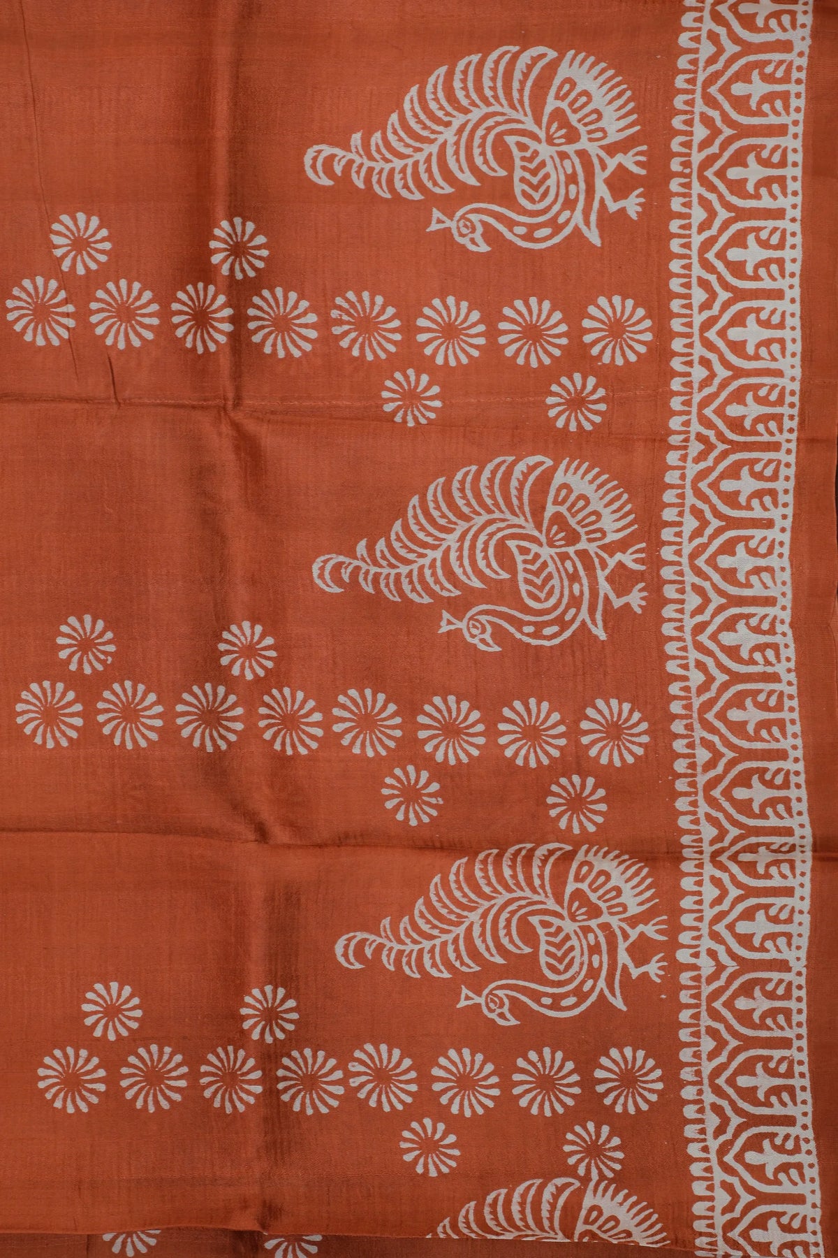 Light Brick Handloom Bishnupura Pure Silk Saree