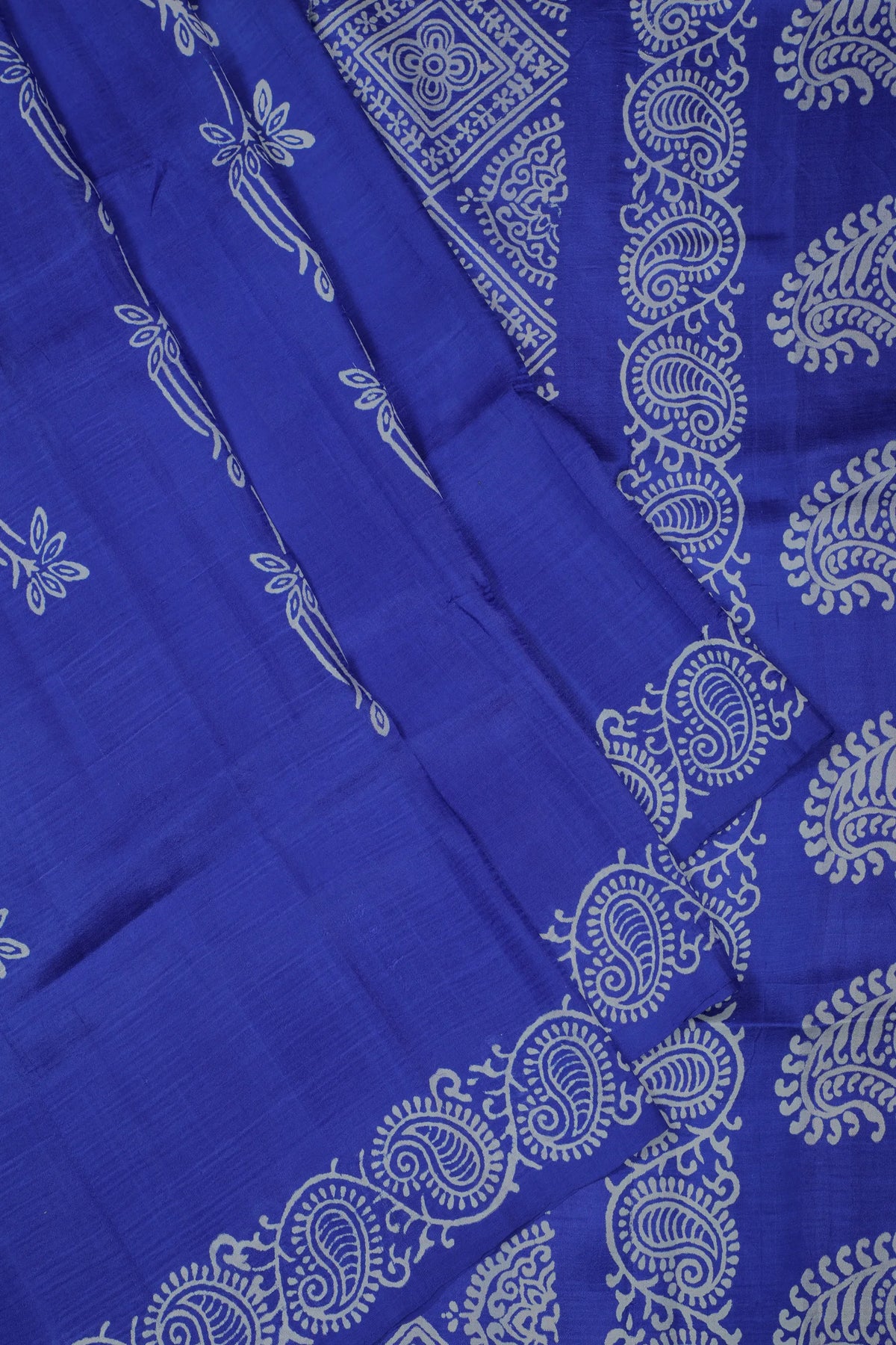 Ink Blue Handloom Bishnupura Pure Silk Saree