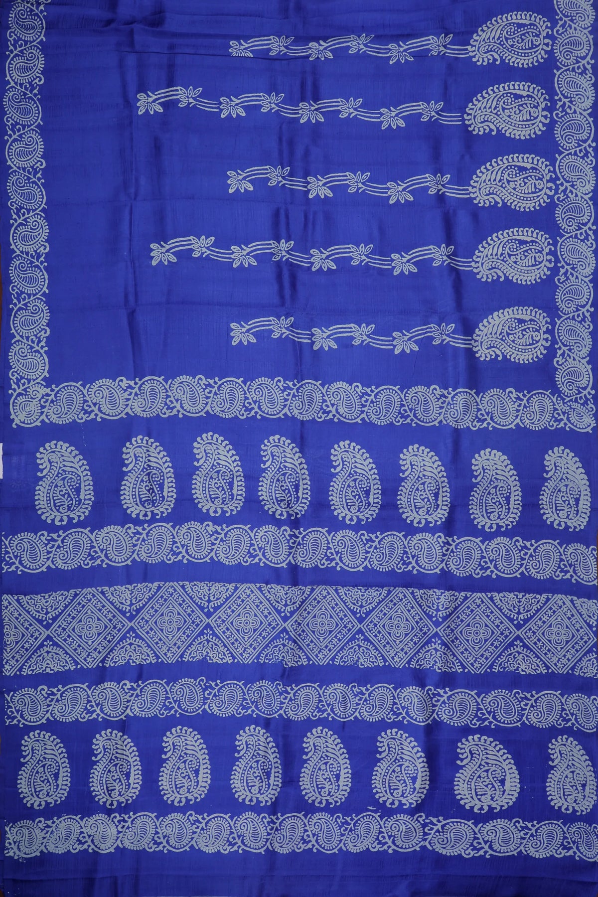 Ink Blue Handloom Bishnupura Pure Silk Saree