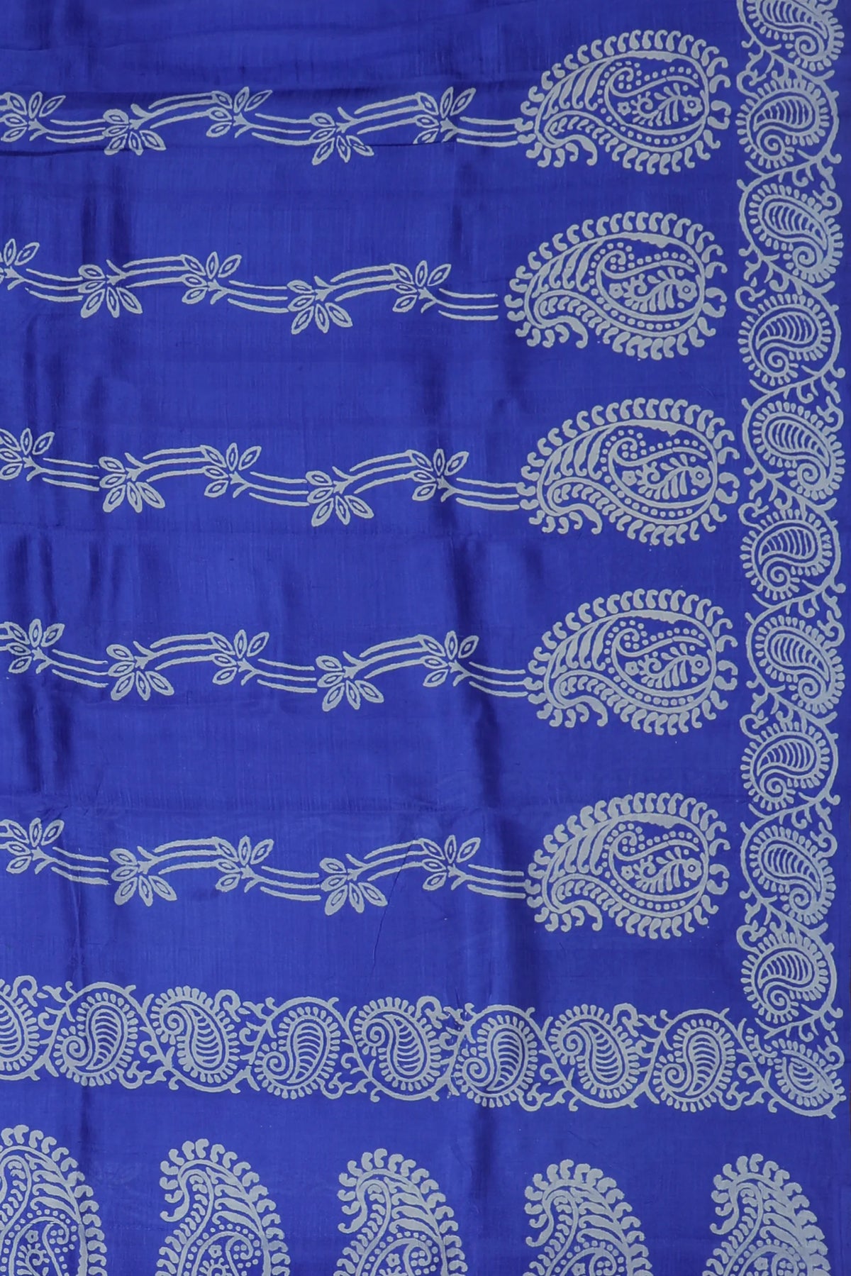 Ink Blue Handloom Bishnupura Pure Silk Saree
