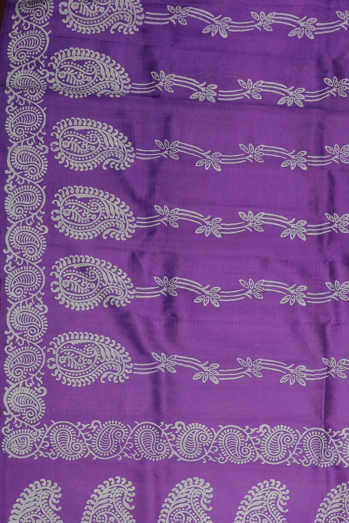 Dark Lavender Handloom Bishnupura Pure Silk Saree