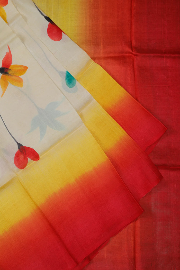 West Bengal Pure Silk Hand Painted Saree
