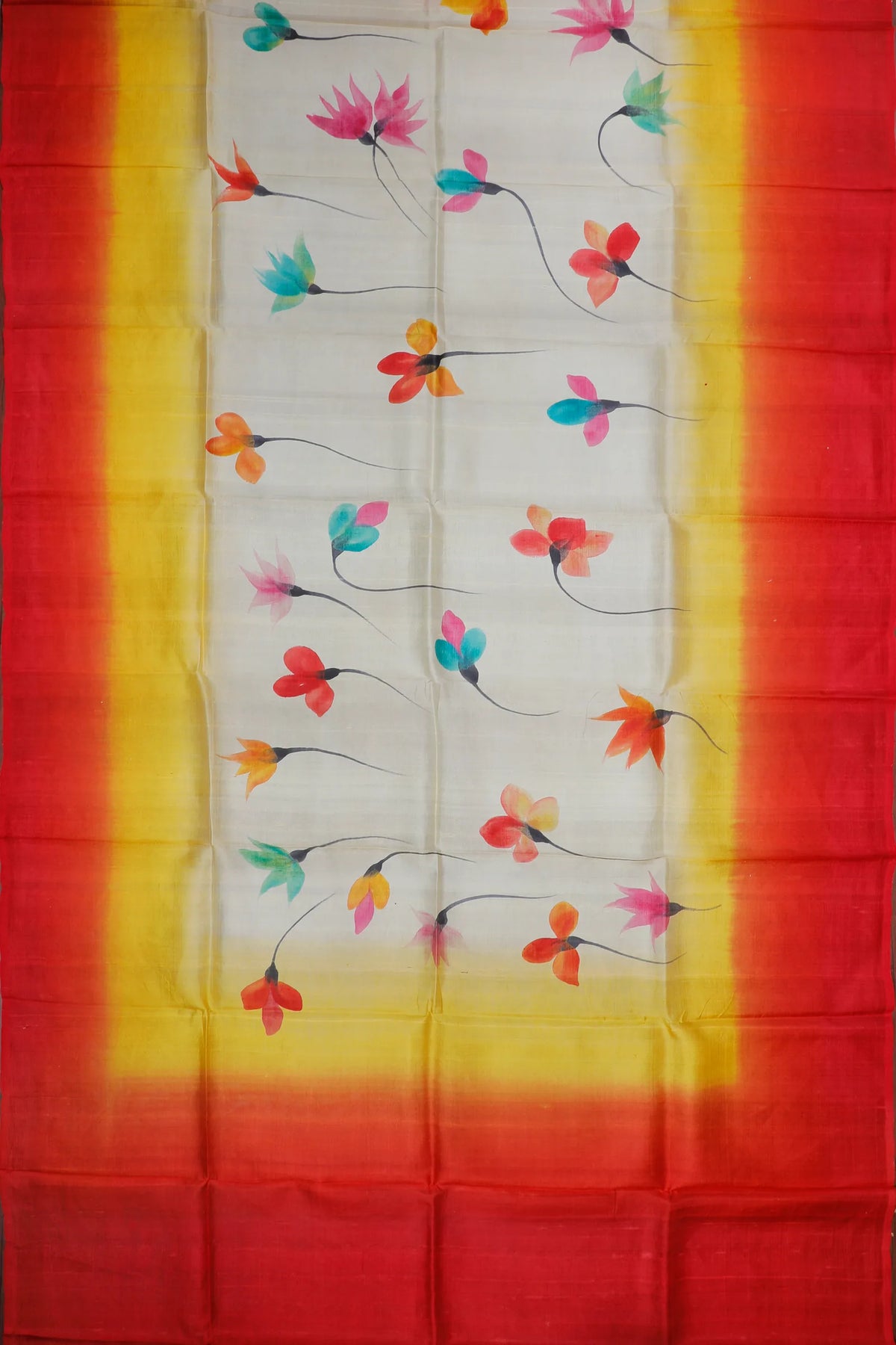 West Bengal Pure Silk Hand Painted Saree
