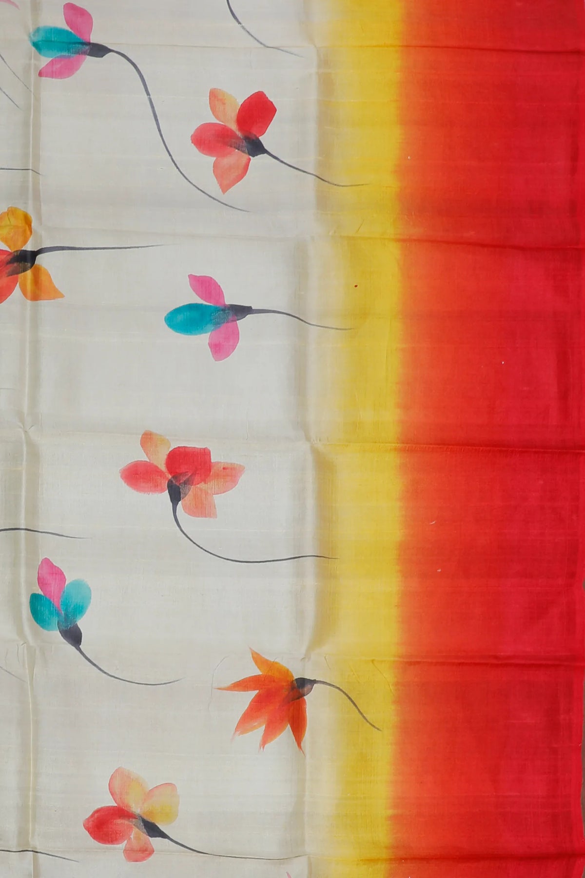West Bengal Pure Silk Hand Painted Saree