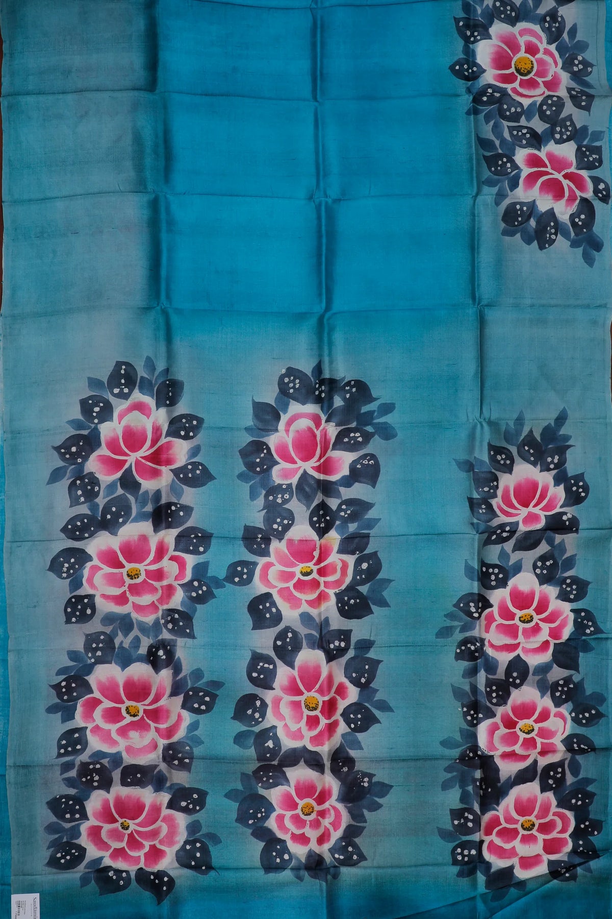 Blue West Bengal Pure Silk Hand Painted Saree