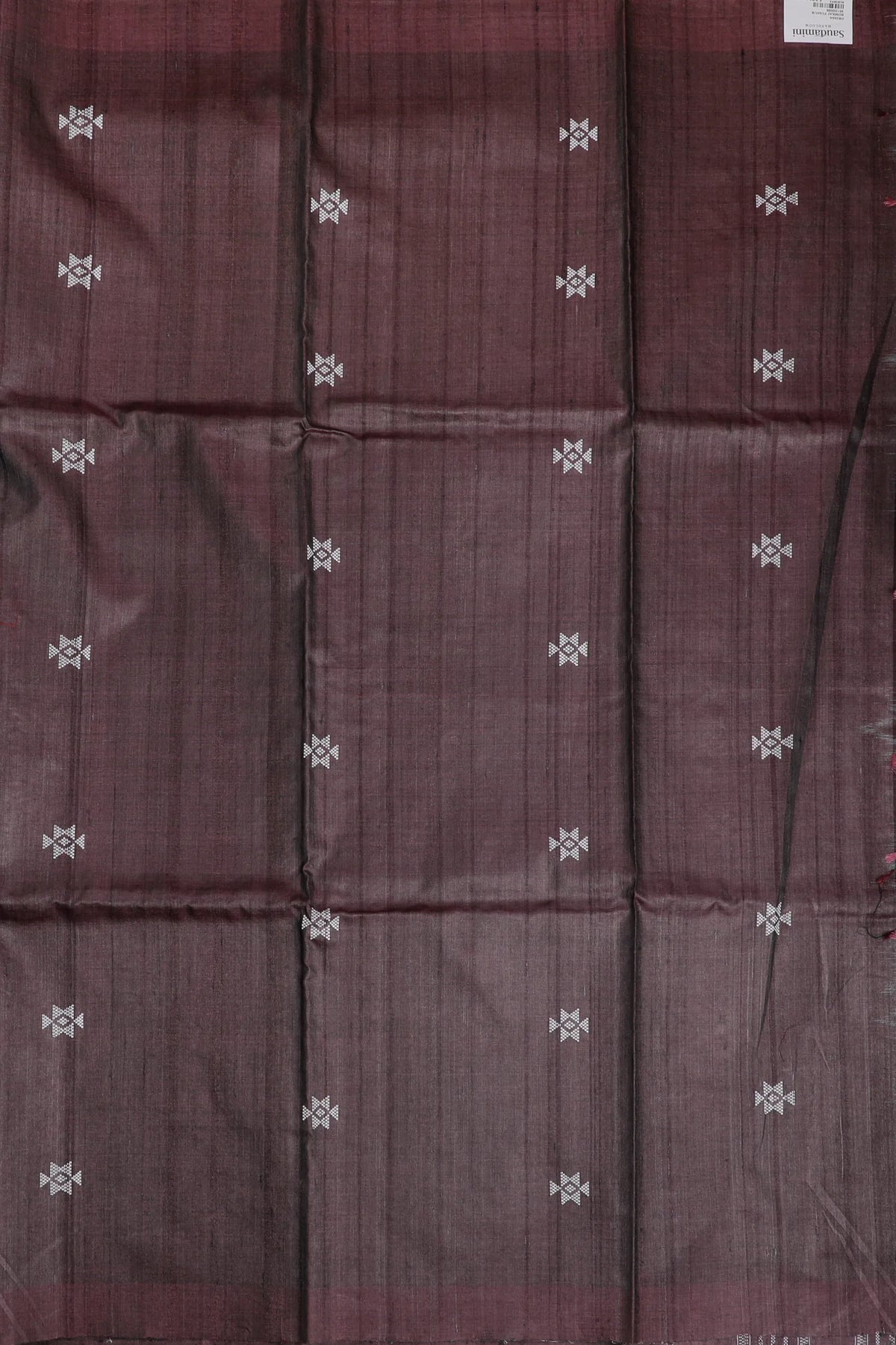 Grey Handloom Tussar Silk Saree with Bomkai Pallu