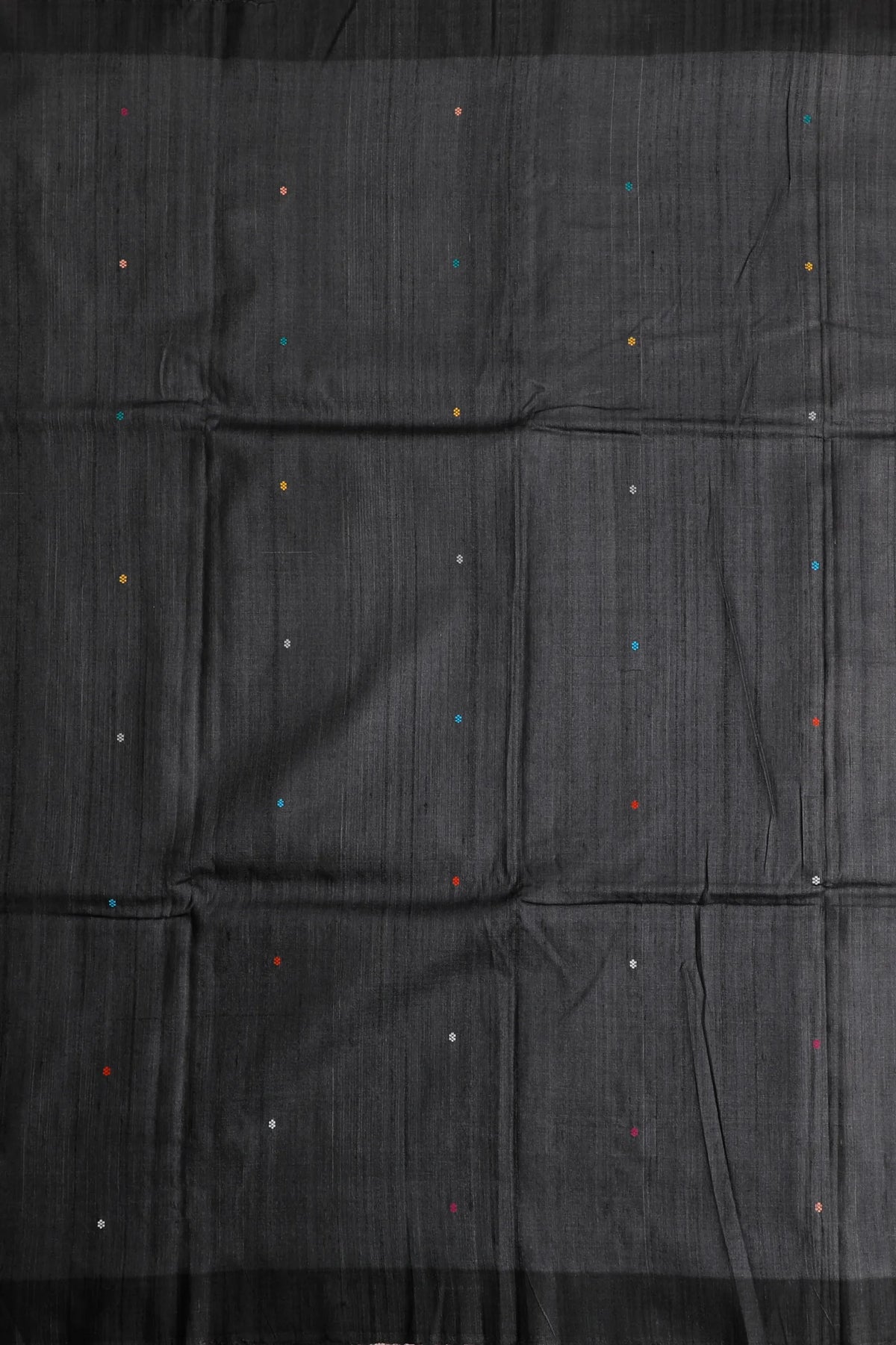 Yellow Handloom Tussar Silk Saree with Black Temple Border