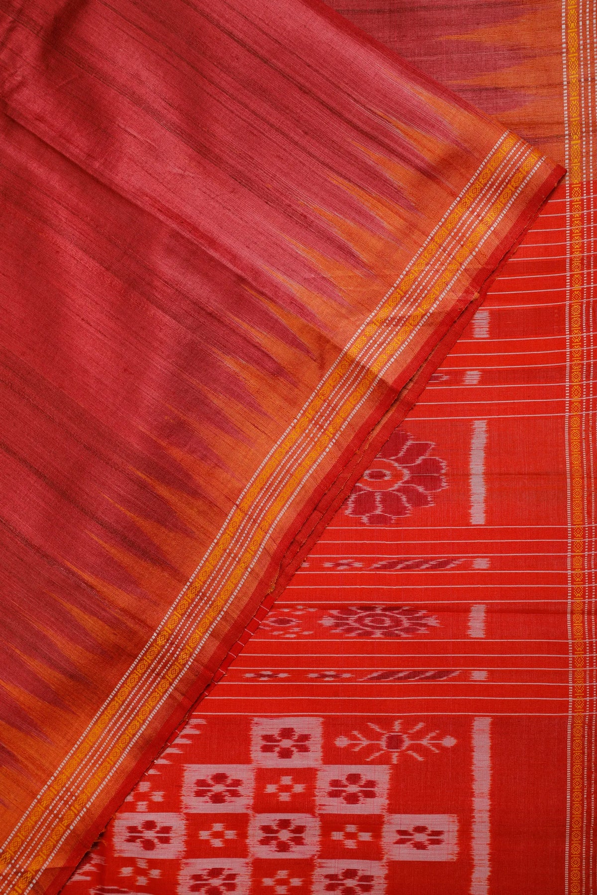 Maroon Handloom Tussar Silk Saree