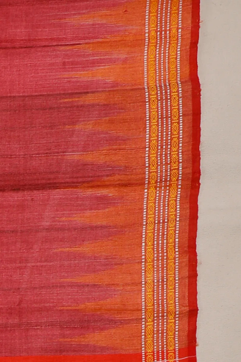 Maroon Handloom Tussar Silk Saree