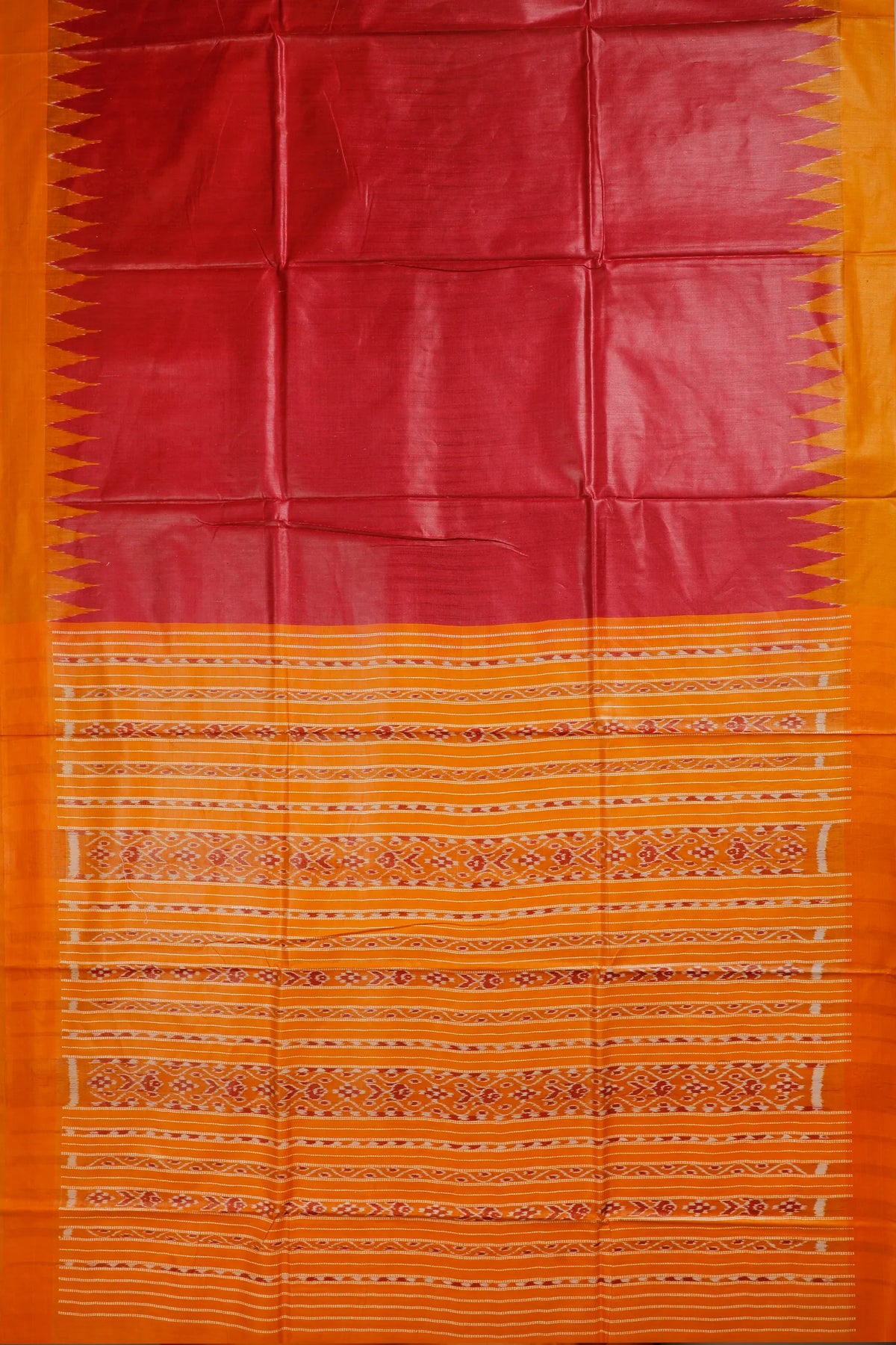Maroon Handloom Eri Tussar Silk Saree