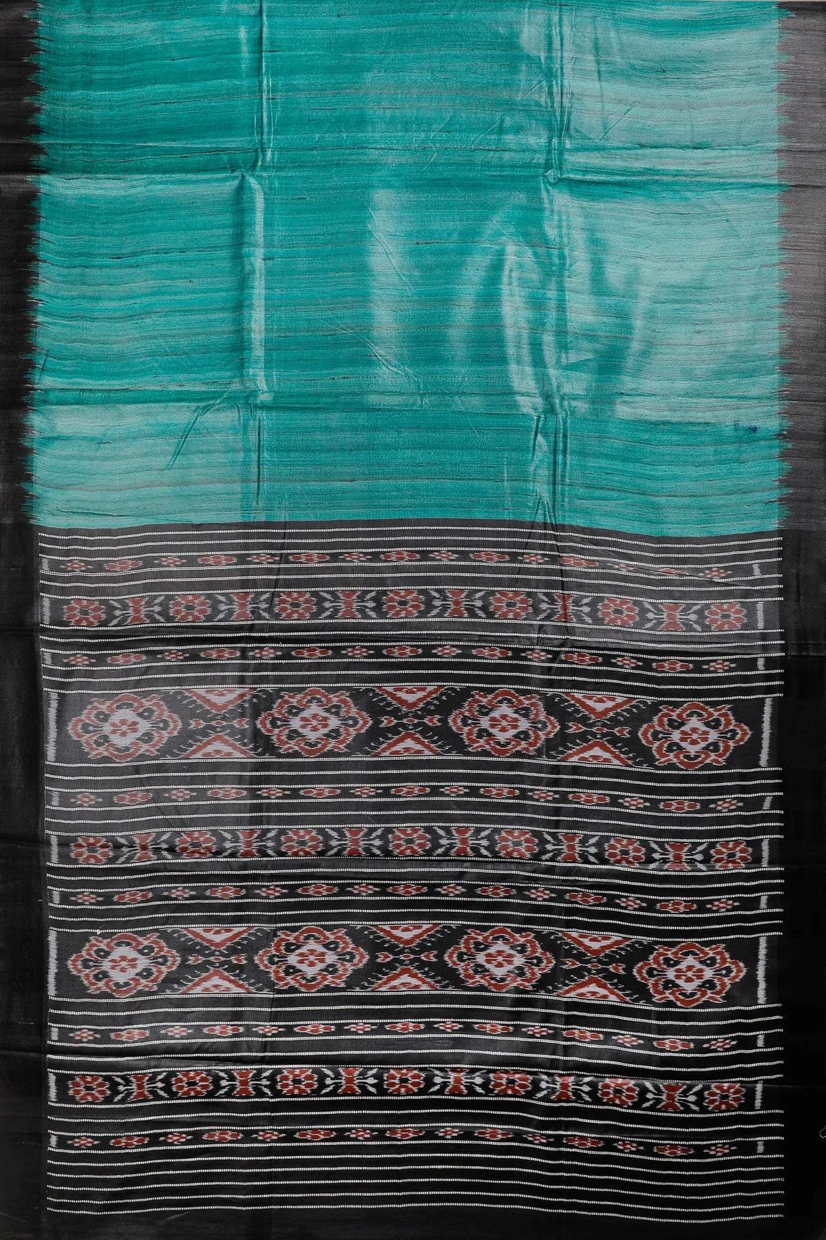 Peacock Blue Handloom Tussar Silk Saree