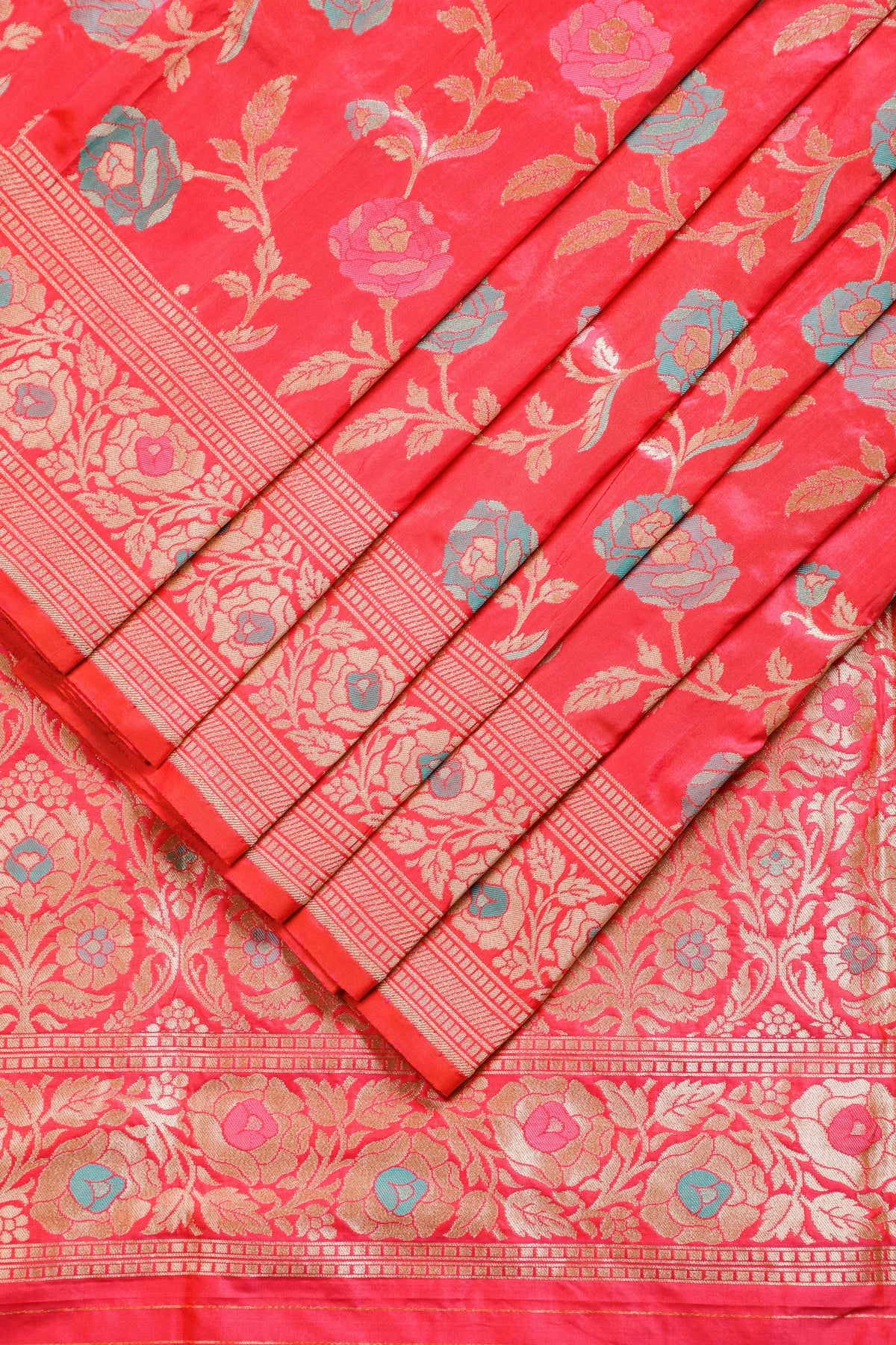 Hot Pink Handloom Benarasi Katan Silk Saree