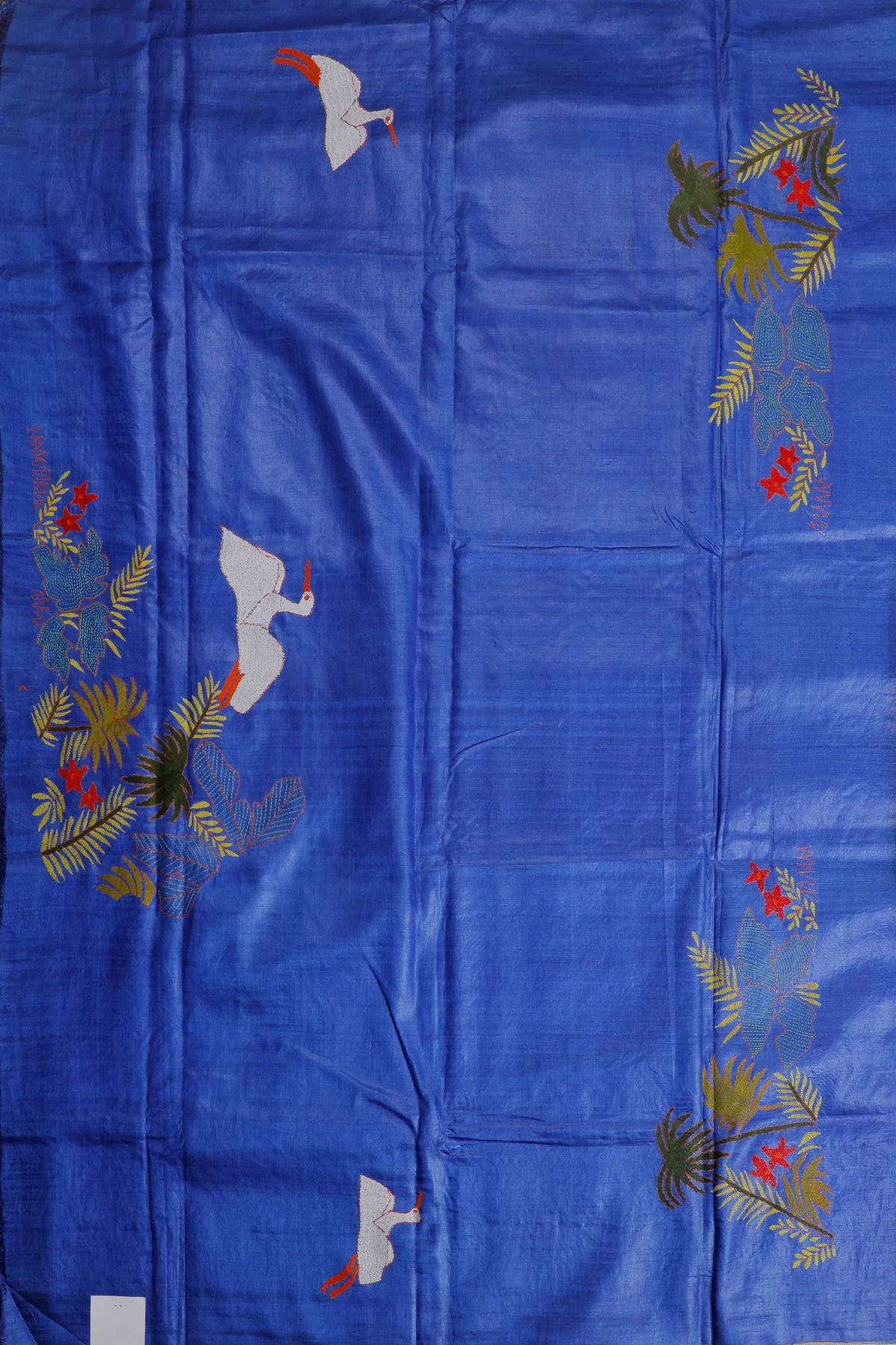 Multicoloured Handloom Pure Silk Katha Work Saree