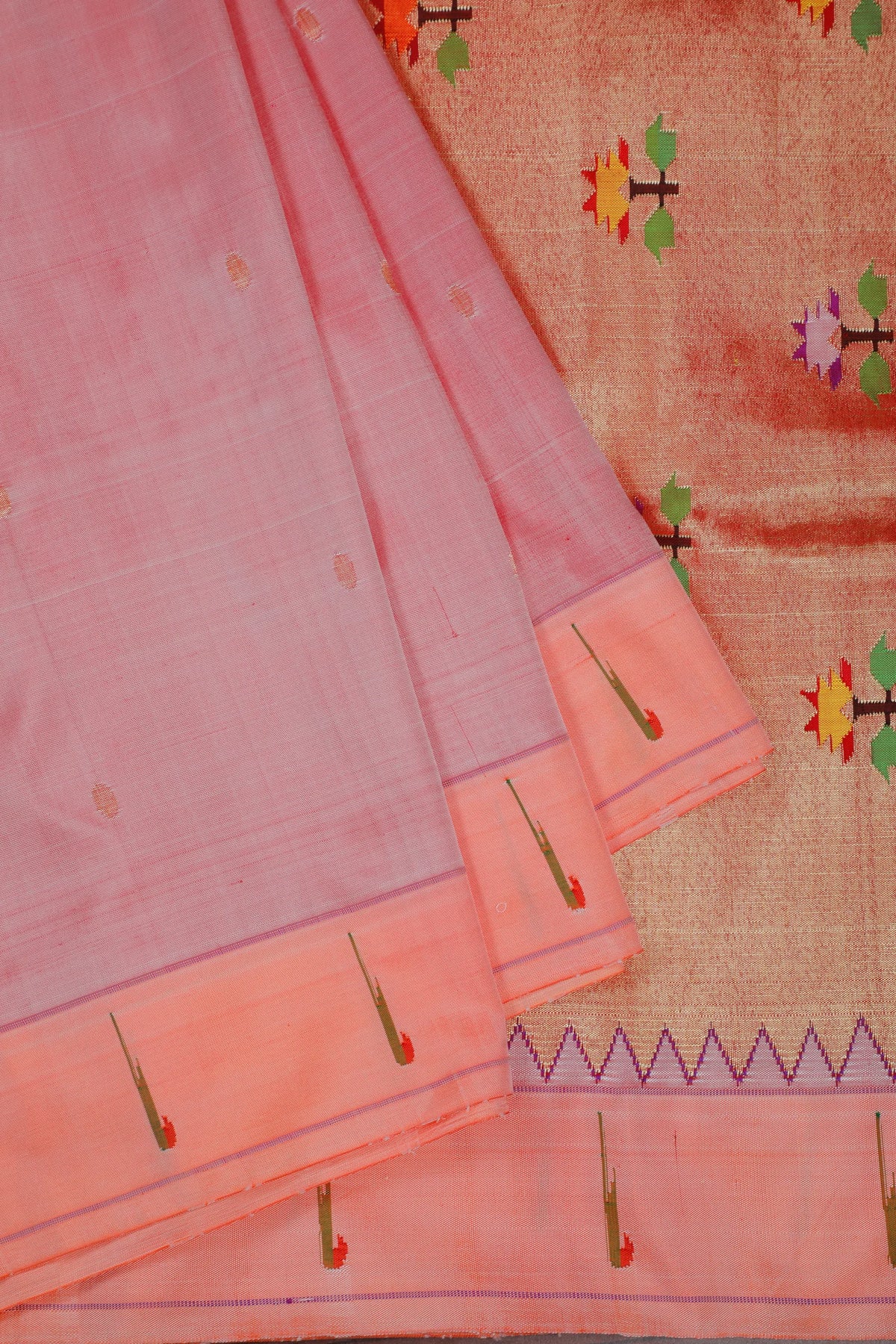 Pink Handlloom Silk by Silk Paithani Saree