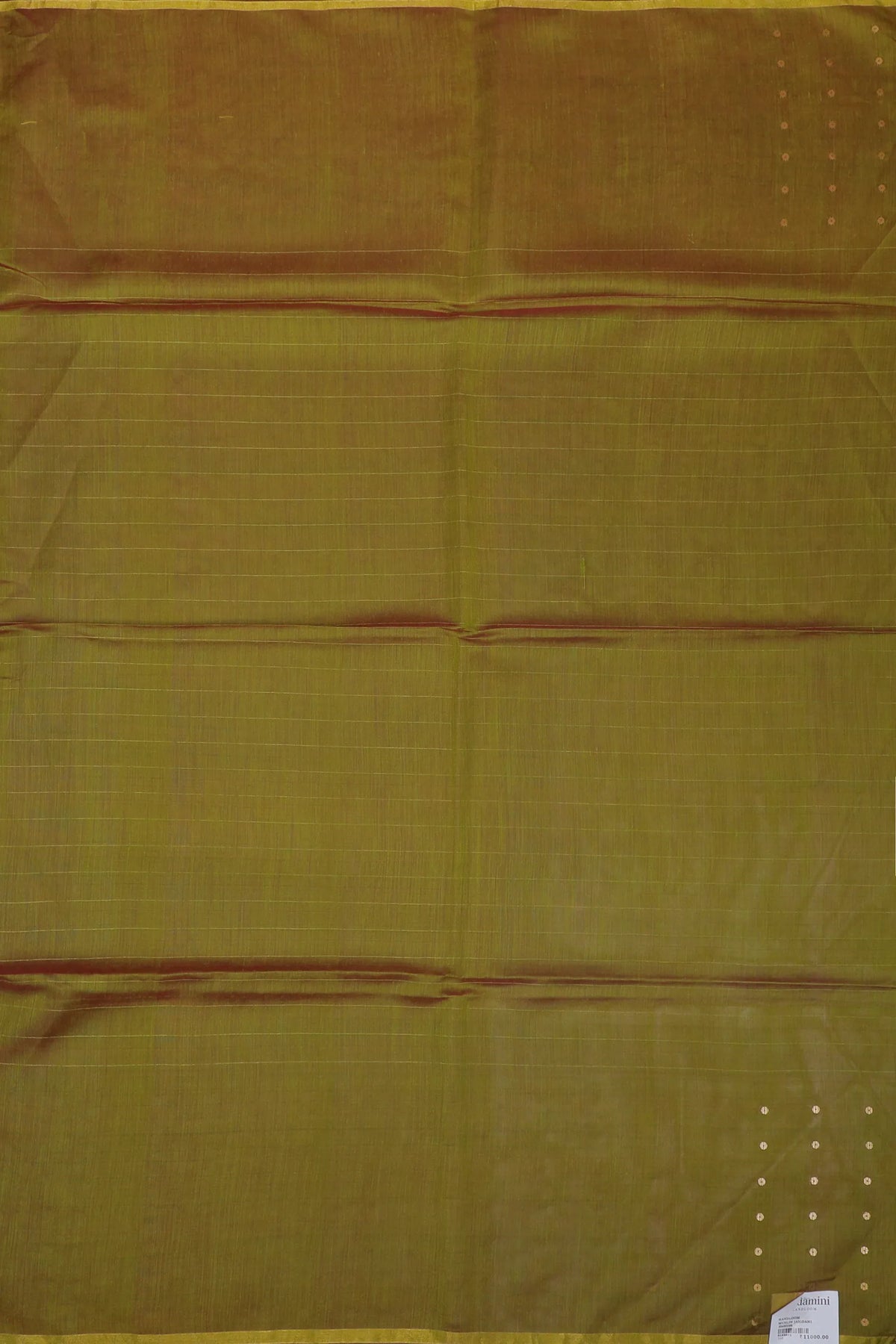 Olive Green Handloom Muslin Jamdani Saree