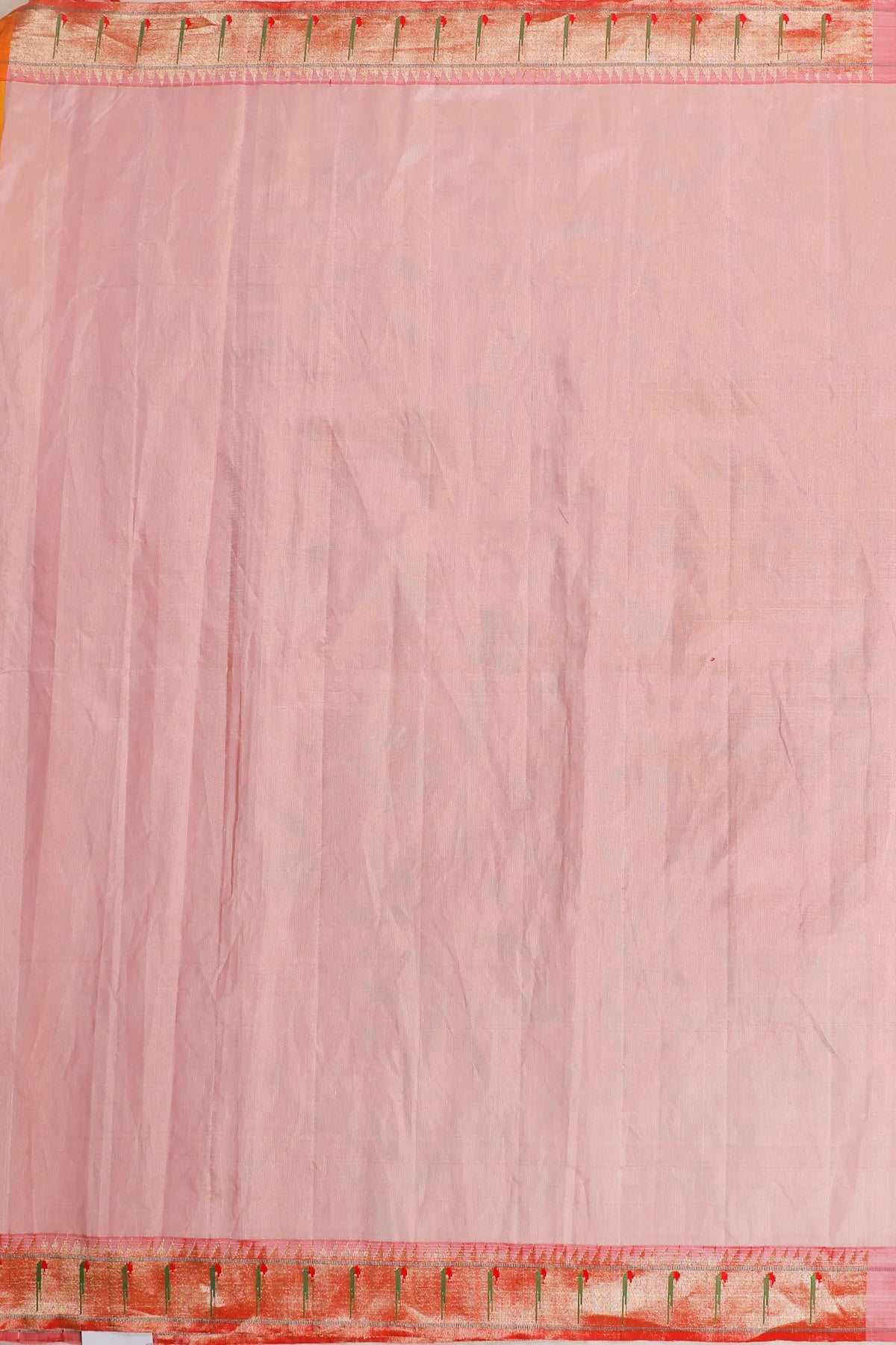 Baby Pink Pure Silk Handloom Tissue Paithani with All Over Design