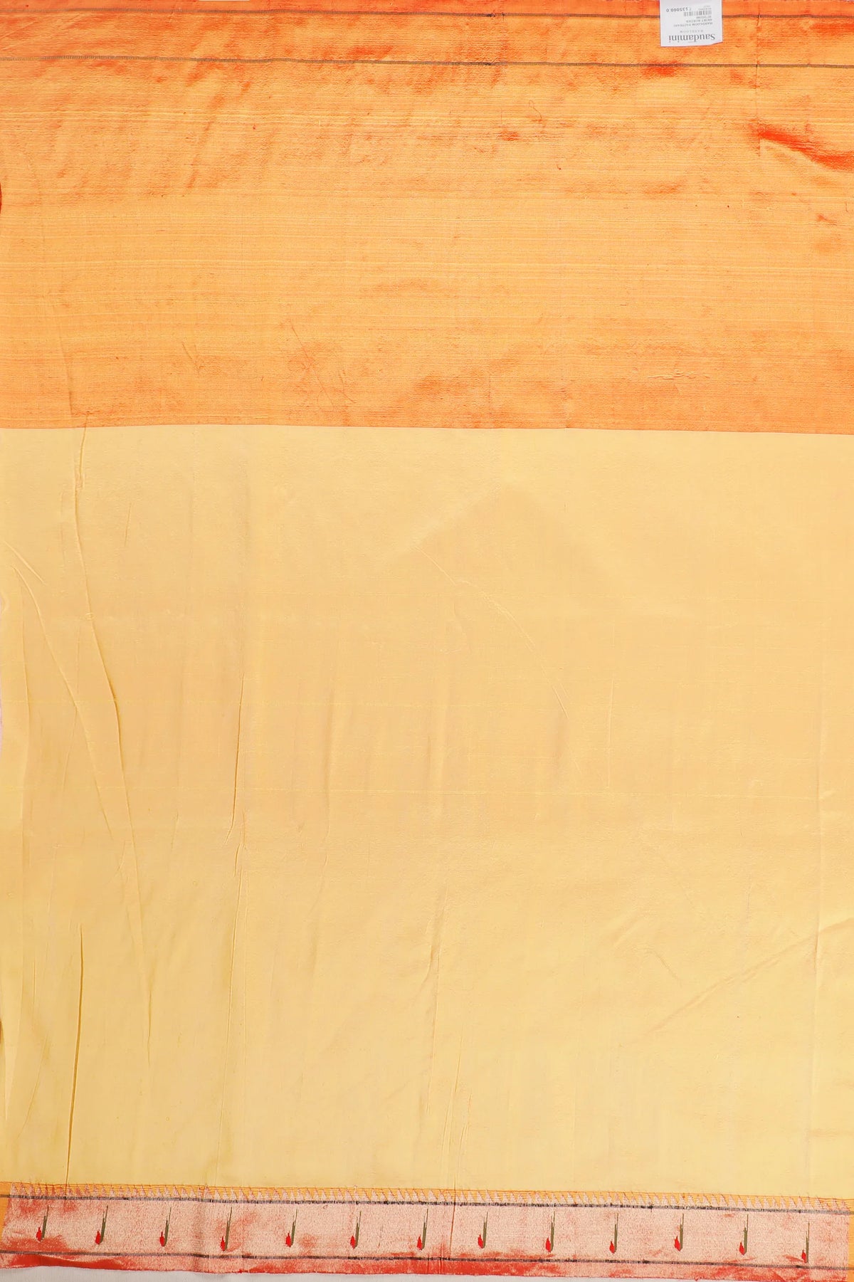 Lemon Yellow Pure Silk Handloom Paithani with Skirt Border