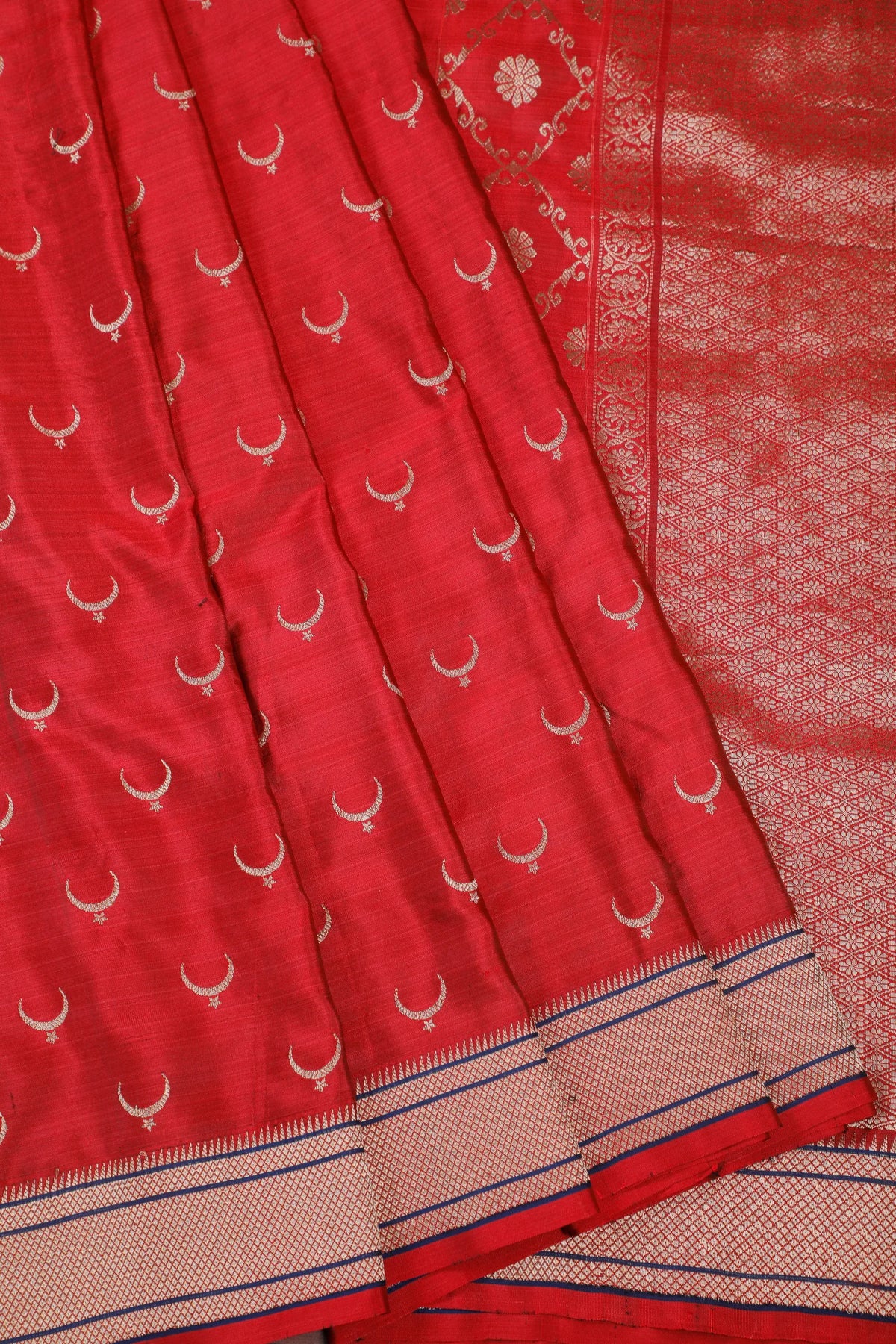 Maroon Handloom Pure Silk Chanderi Saree - Revival Design