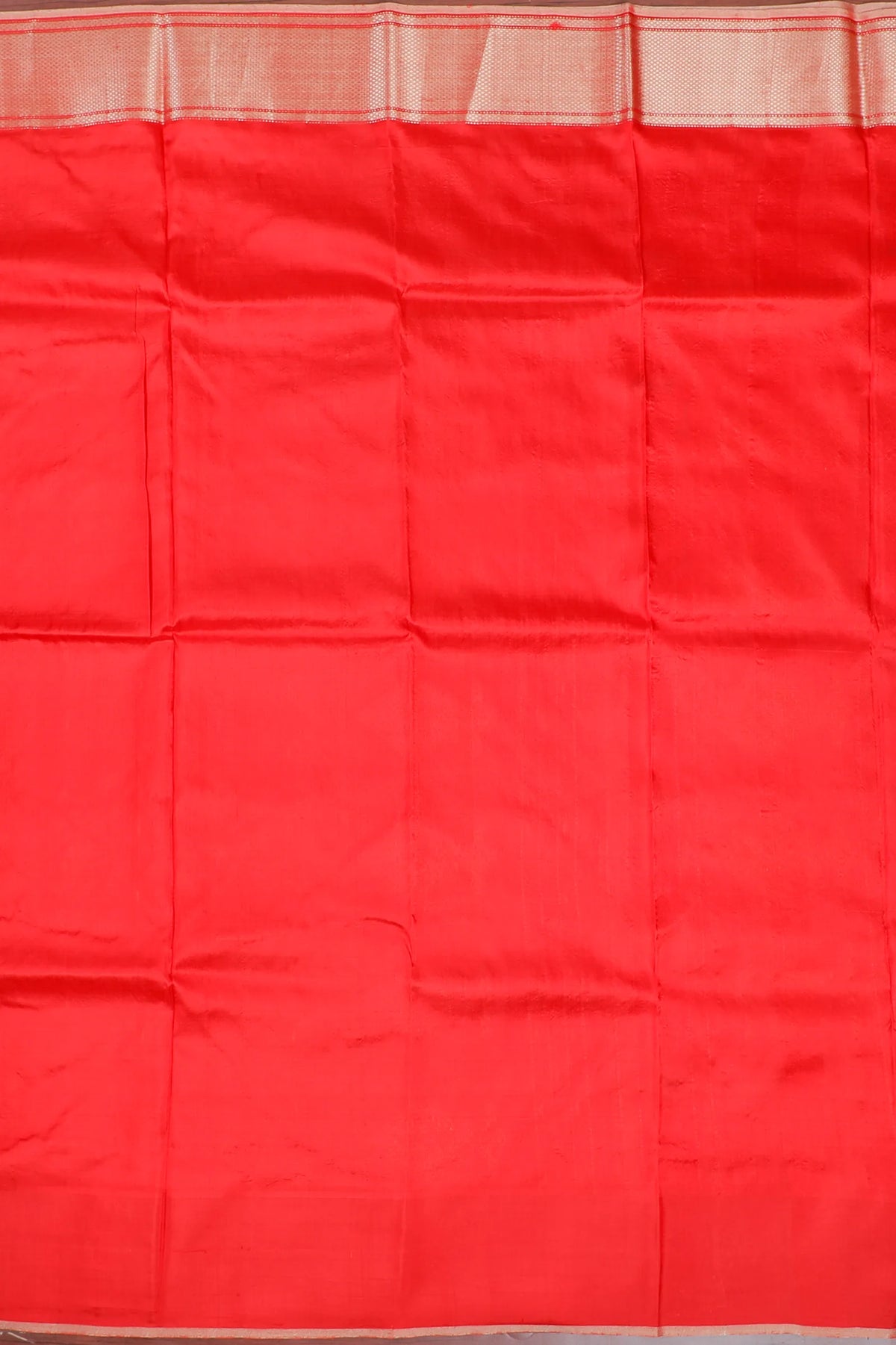 Tomato Red Handloom Chanderi Mashru Silk Saree