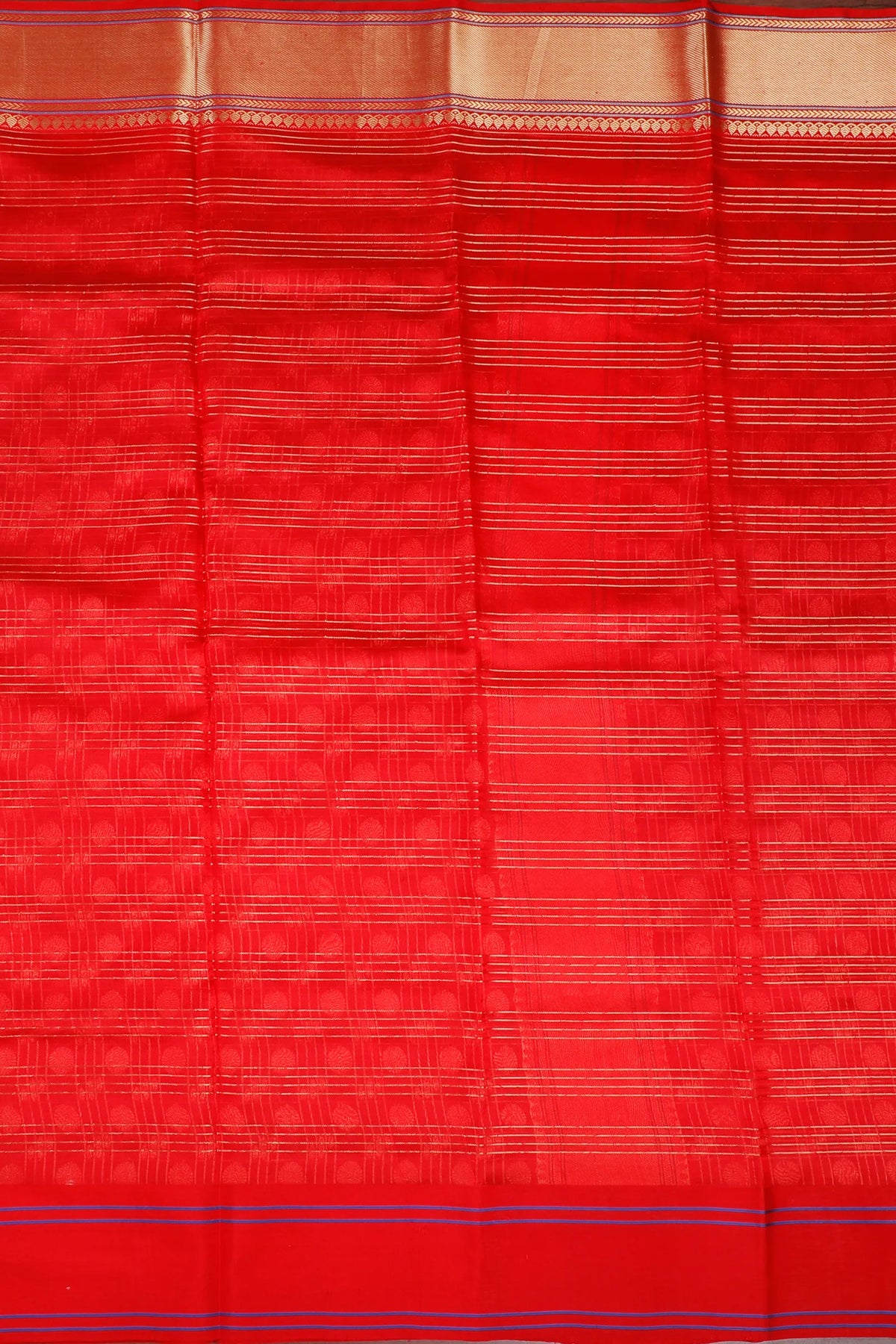 Red Handloom Chanderi Mashru Silk Saree - Revival Design
