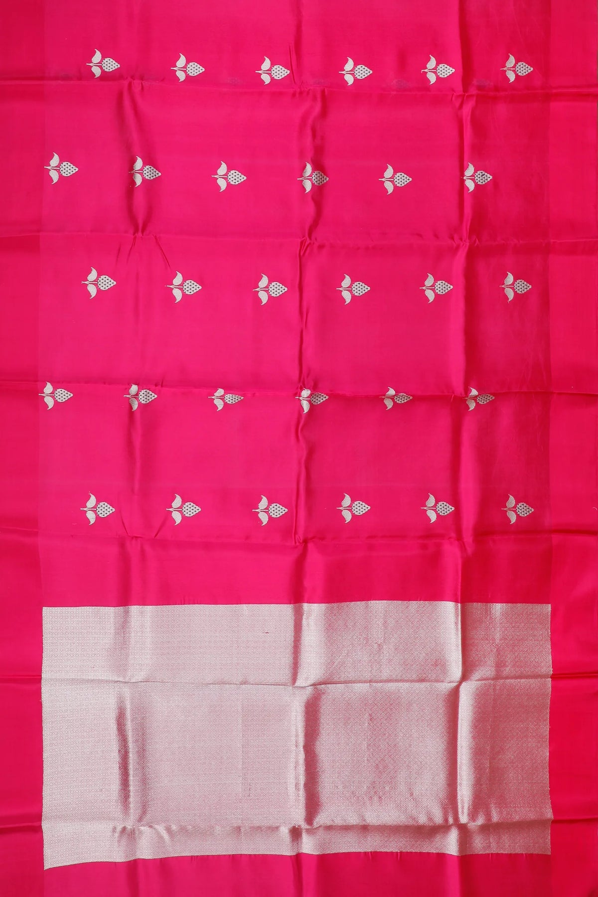 Magenta Pink Handloom Chanderi Mashru Silk Saree