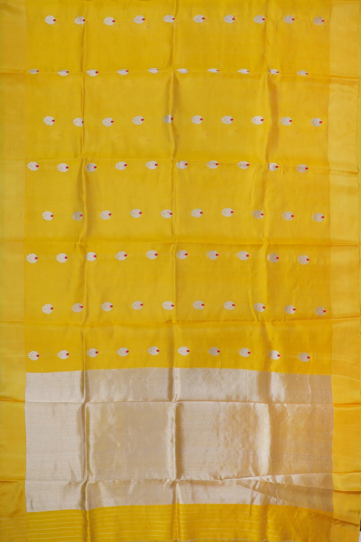 Yellow Handloom Chanderi Mashru Silk Saree