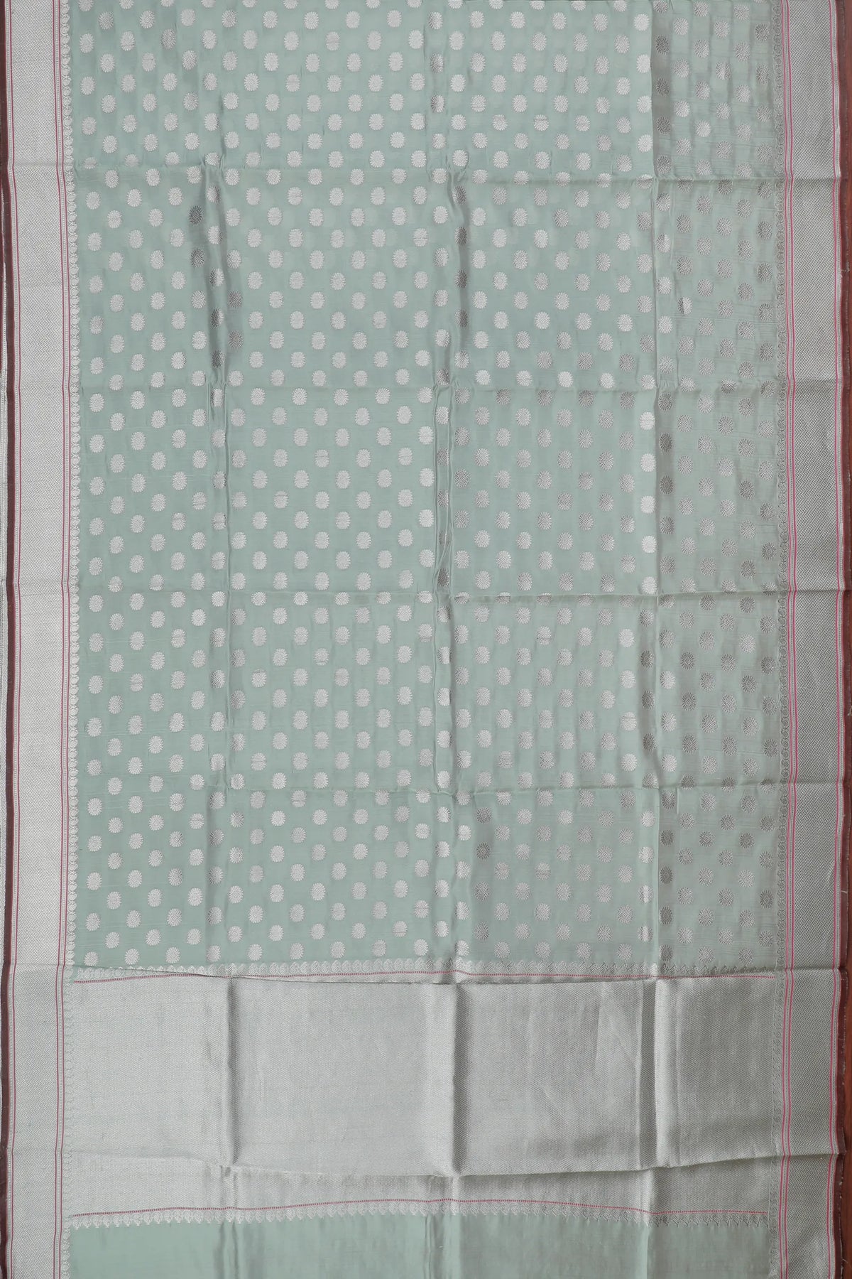 Pista Green Handloom Chanderi Mashru Silk Saree - Revival Design