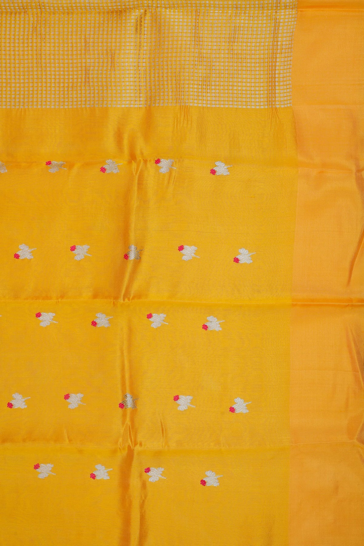 Mango Yellow Handloom Chanderi Mashru Silk Saree