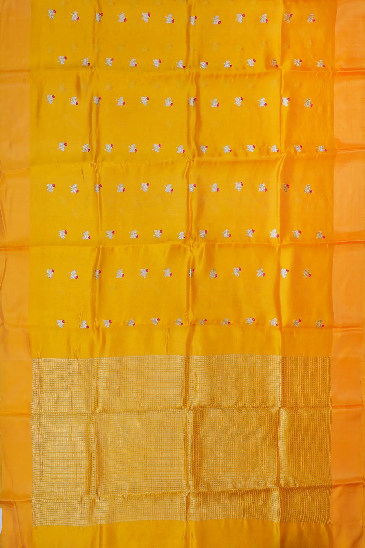 Mango Yellow Handloom Chanderi Mashru Silk Saree
