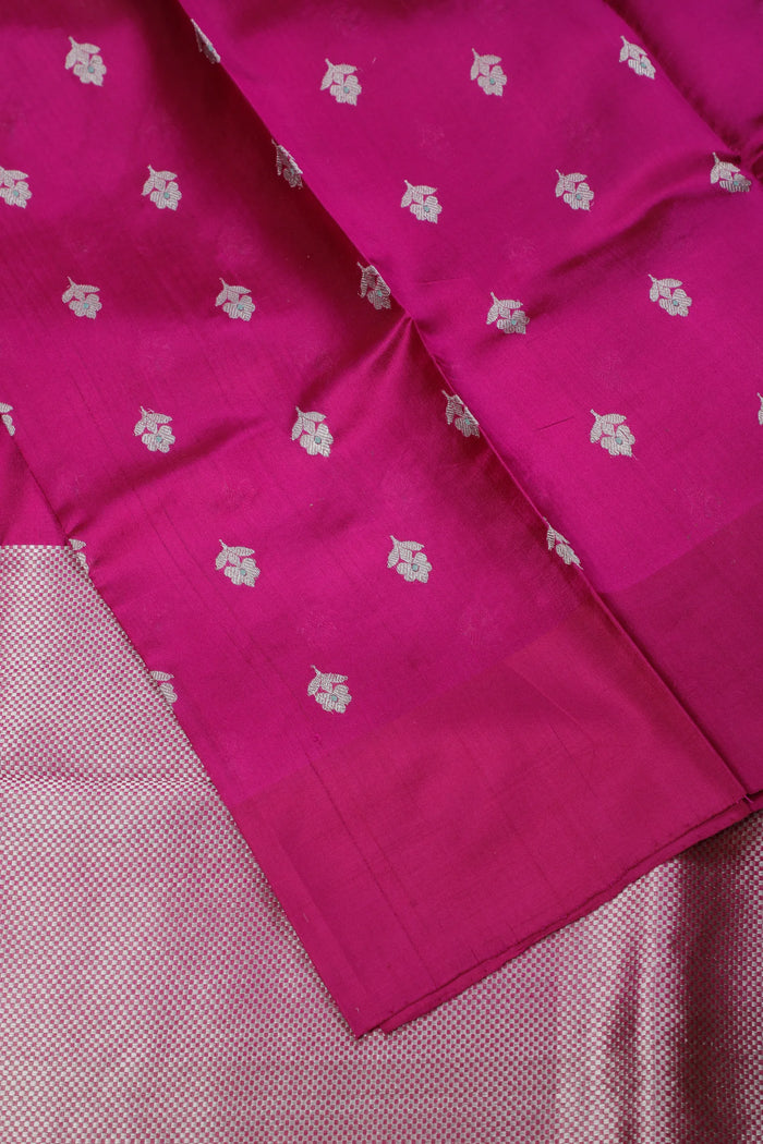 Wine Purple Handloom Chanderi Mashru Silk Saree