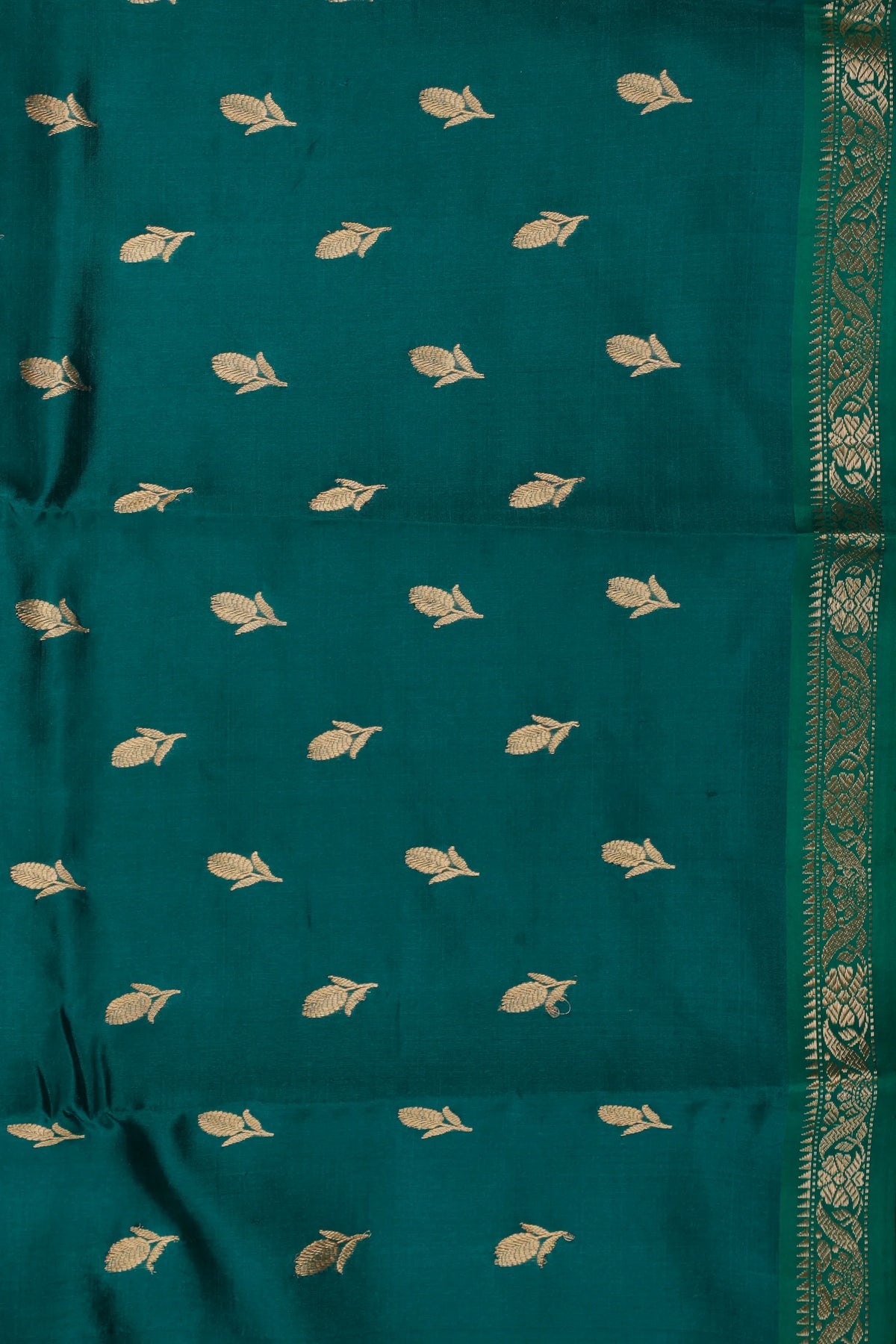 Emerald Green Handloom Chanderi Mashru Silk Saree