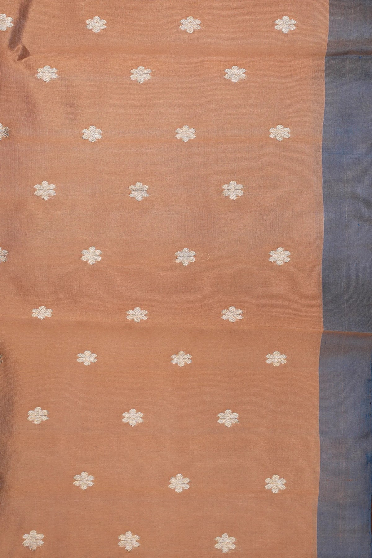 Ivory Beige Handloom Chanderi Mashru Silk Saree