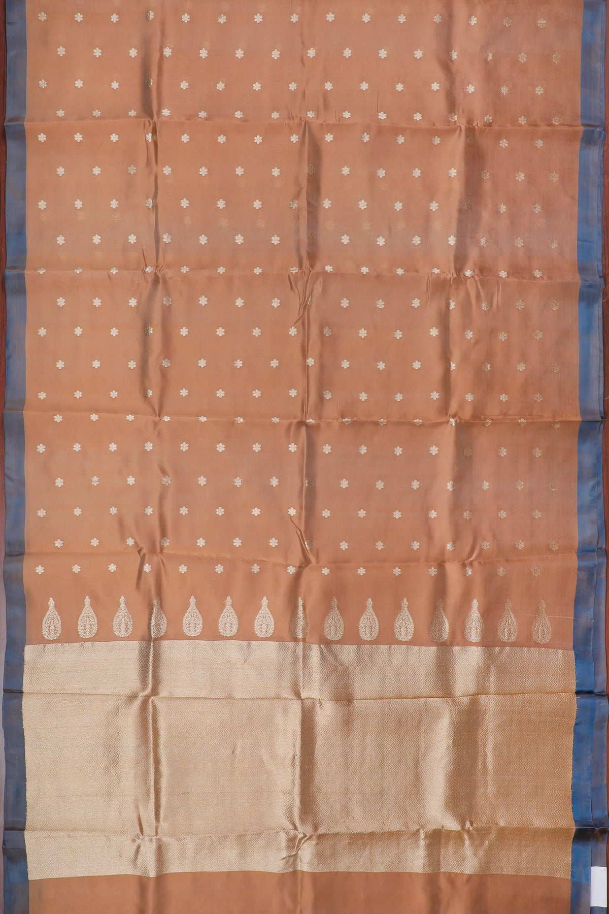 Ivory Beige Handloom Chanderi Mashru Silk Saree