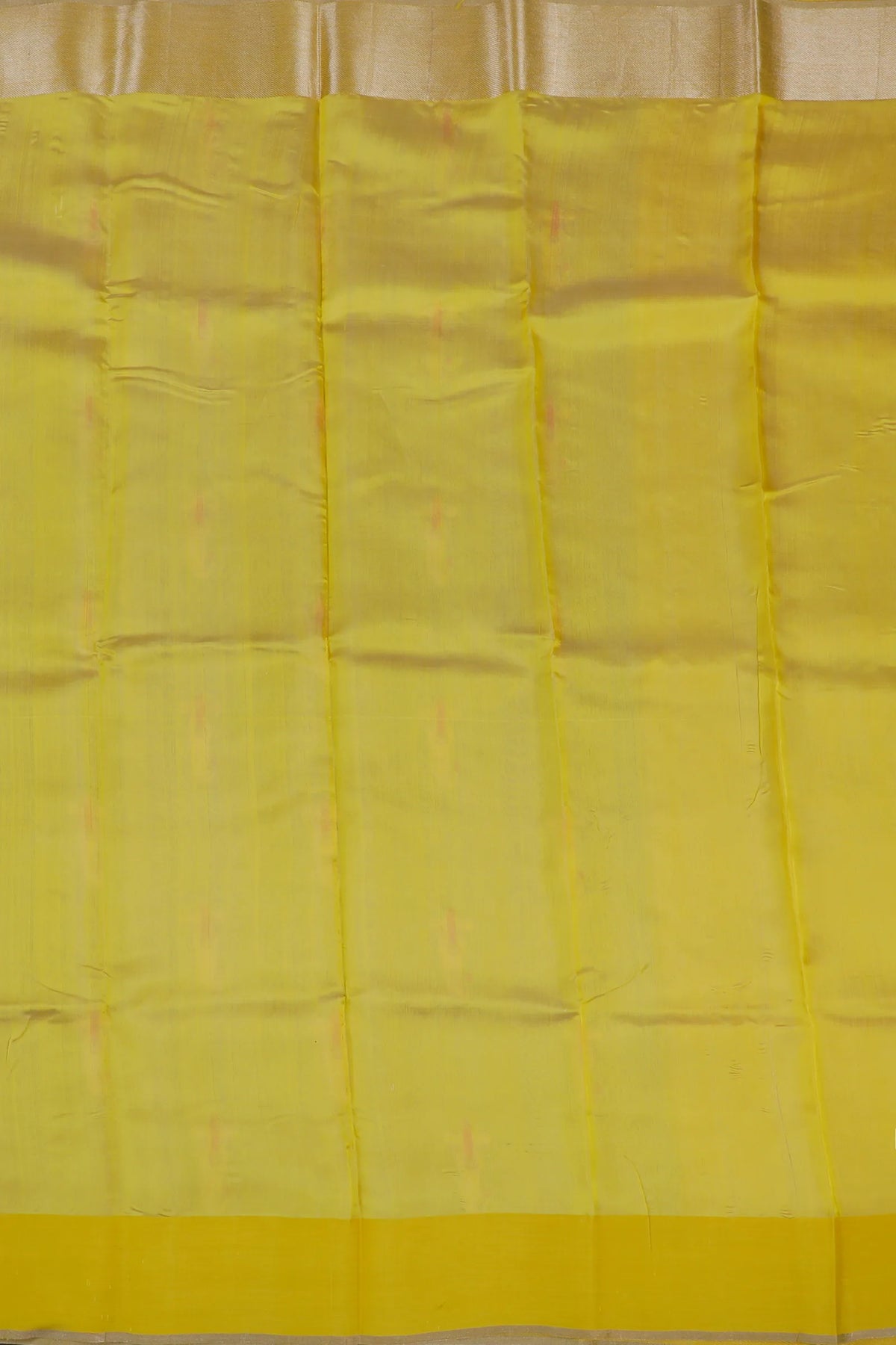 Lemon Yellow Handloom Chanderi Mashru Silk Saree