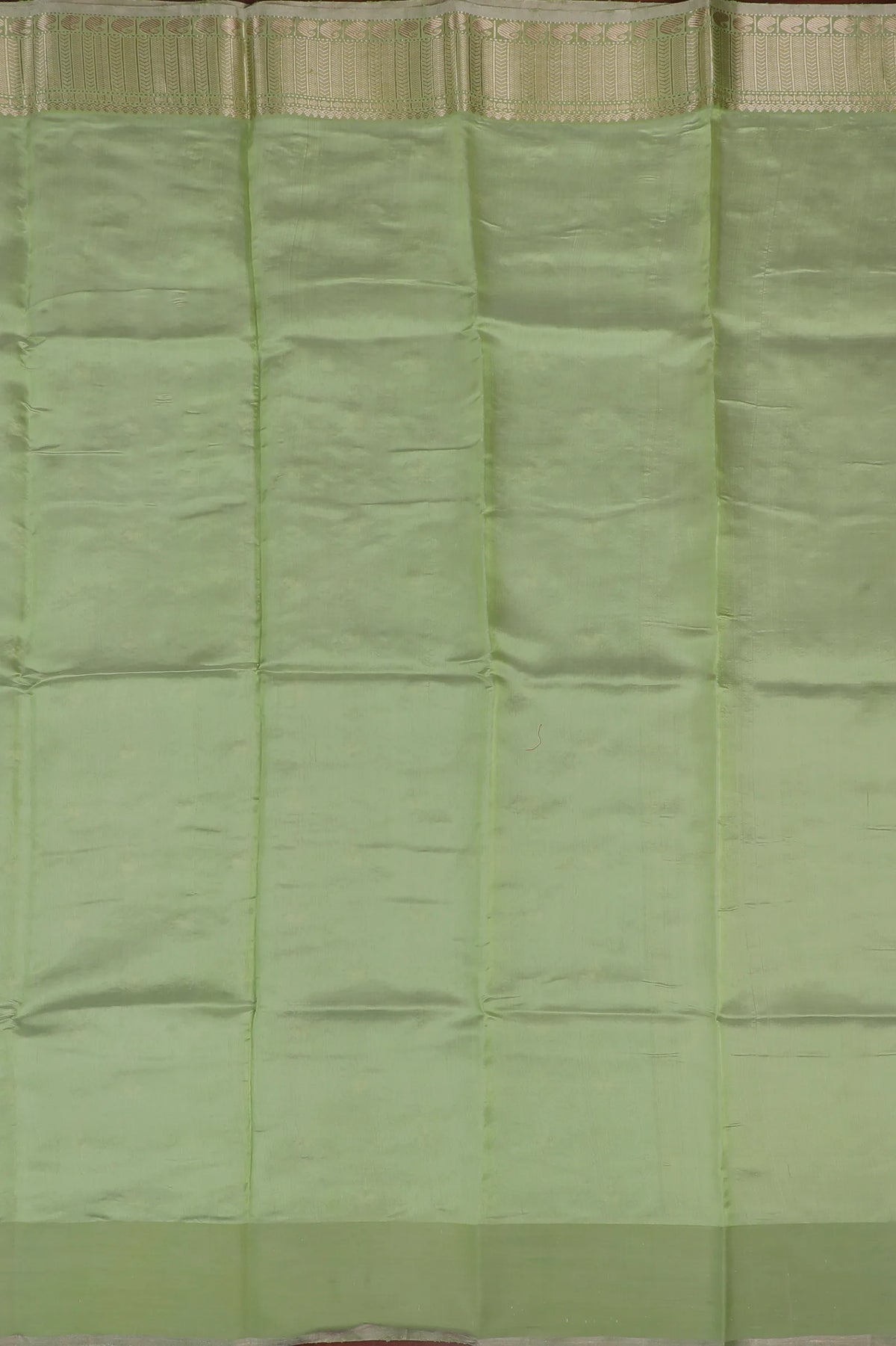 Pista Green Handloom Chanderi Mashru Silk Saree