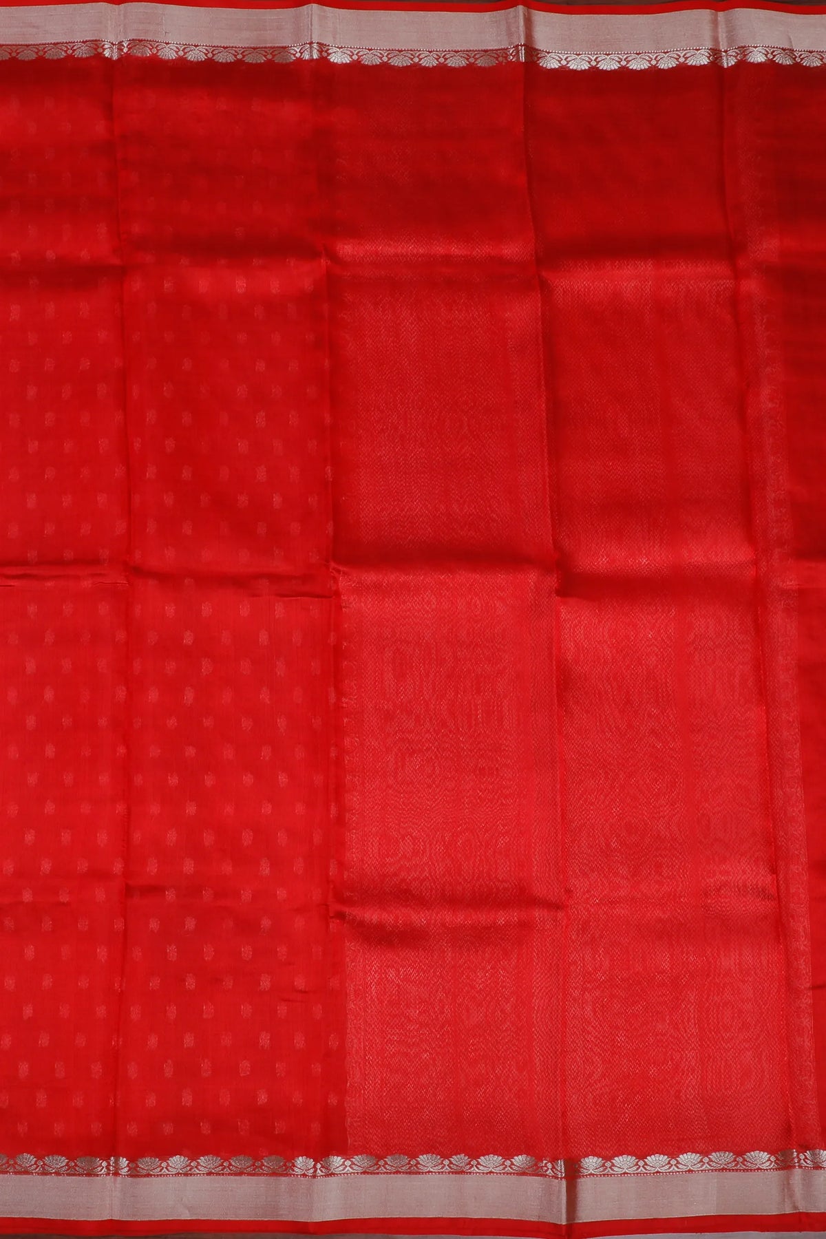 Tomato Red Handloom Chanderi Mashru Silk Saree