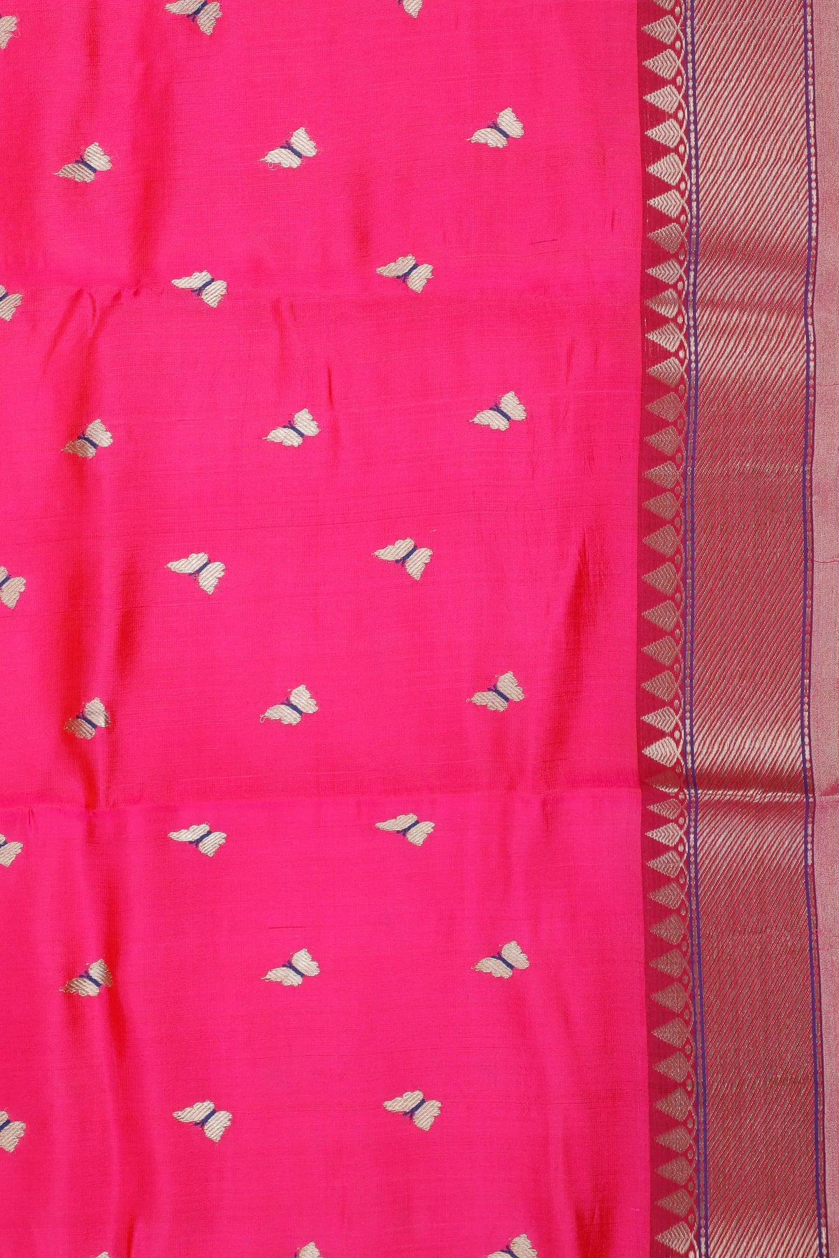 Fresh Pink Handloom Chanderi Mashru Silk Saree