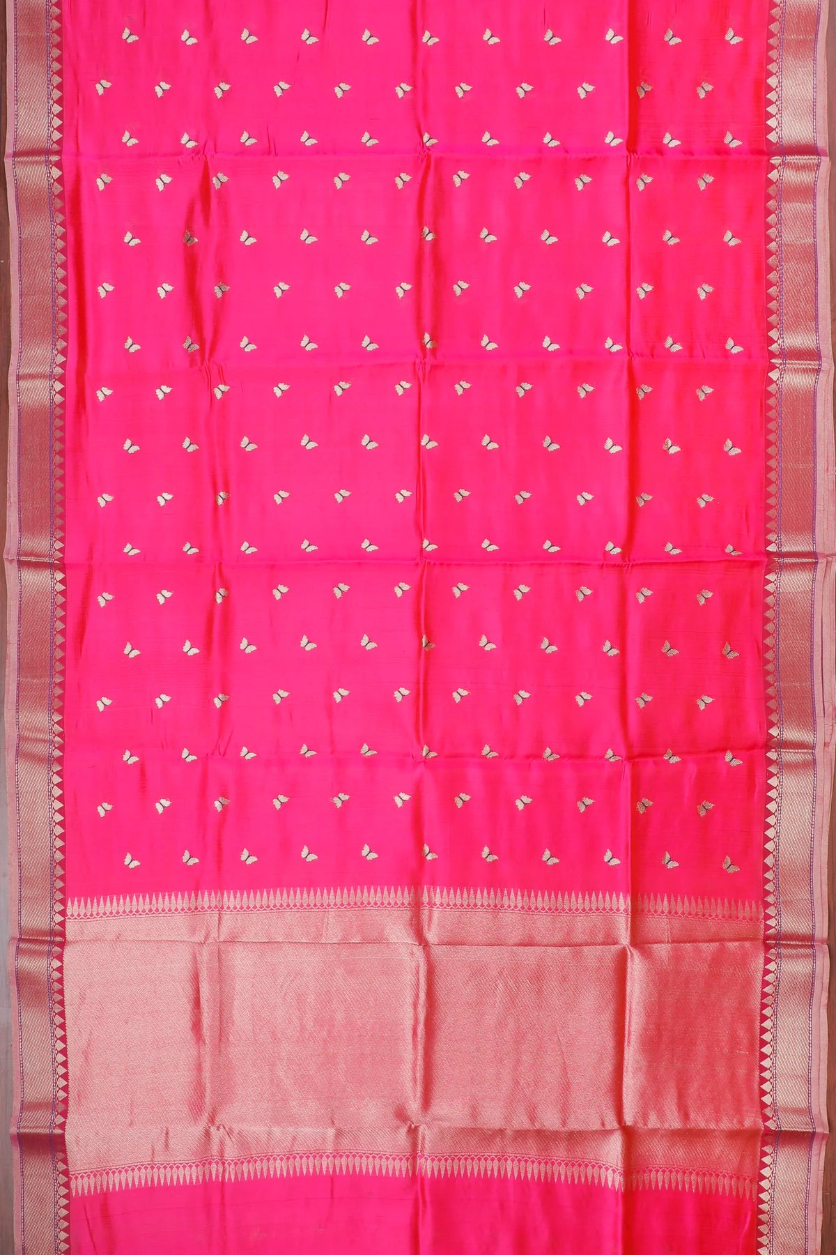 Fresh Pink Handloom Chanderi Mashru Silk Saree