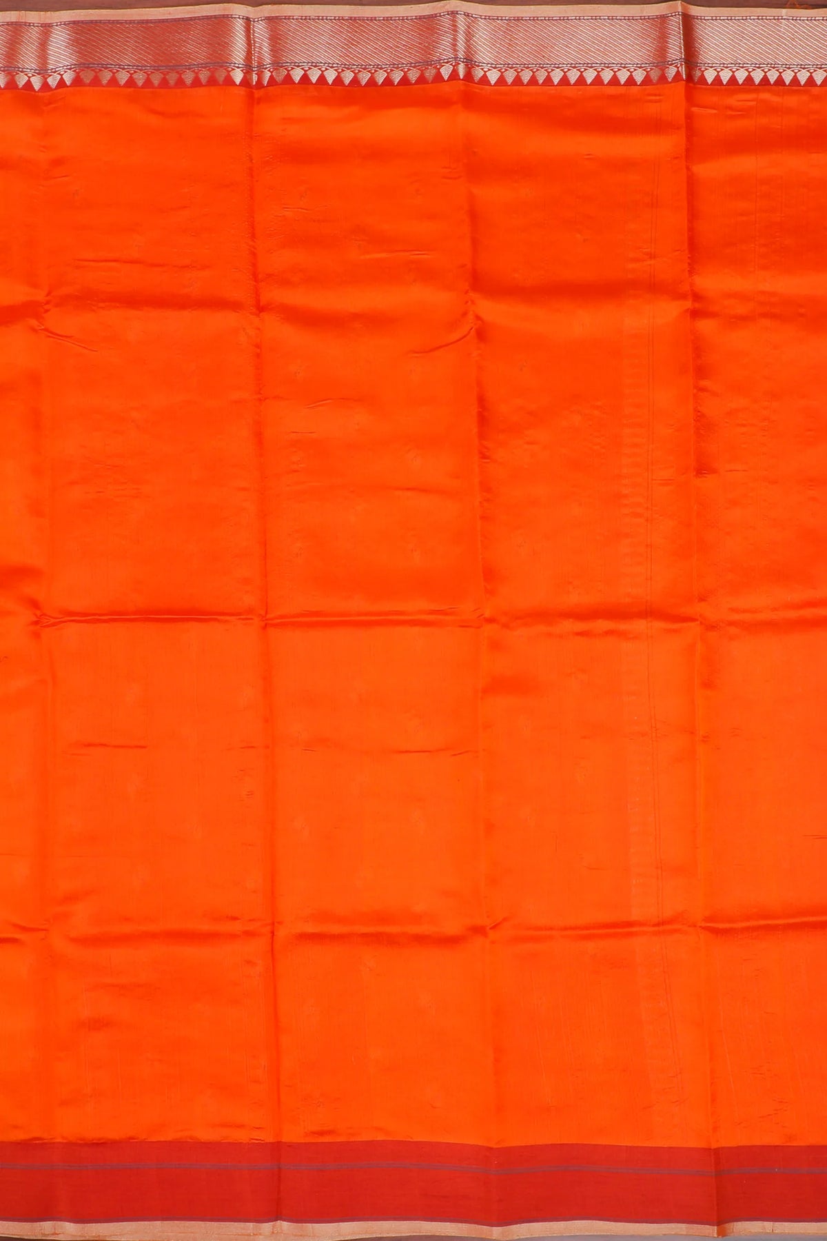 Orange Handloom Chanderi Mashru Silk Saree