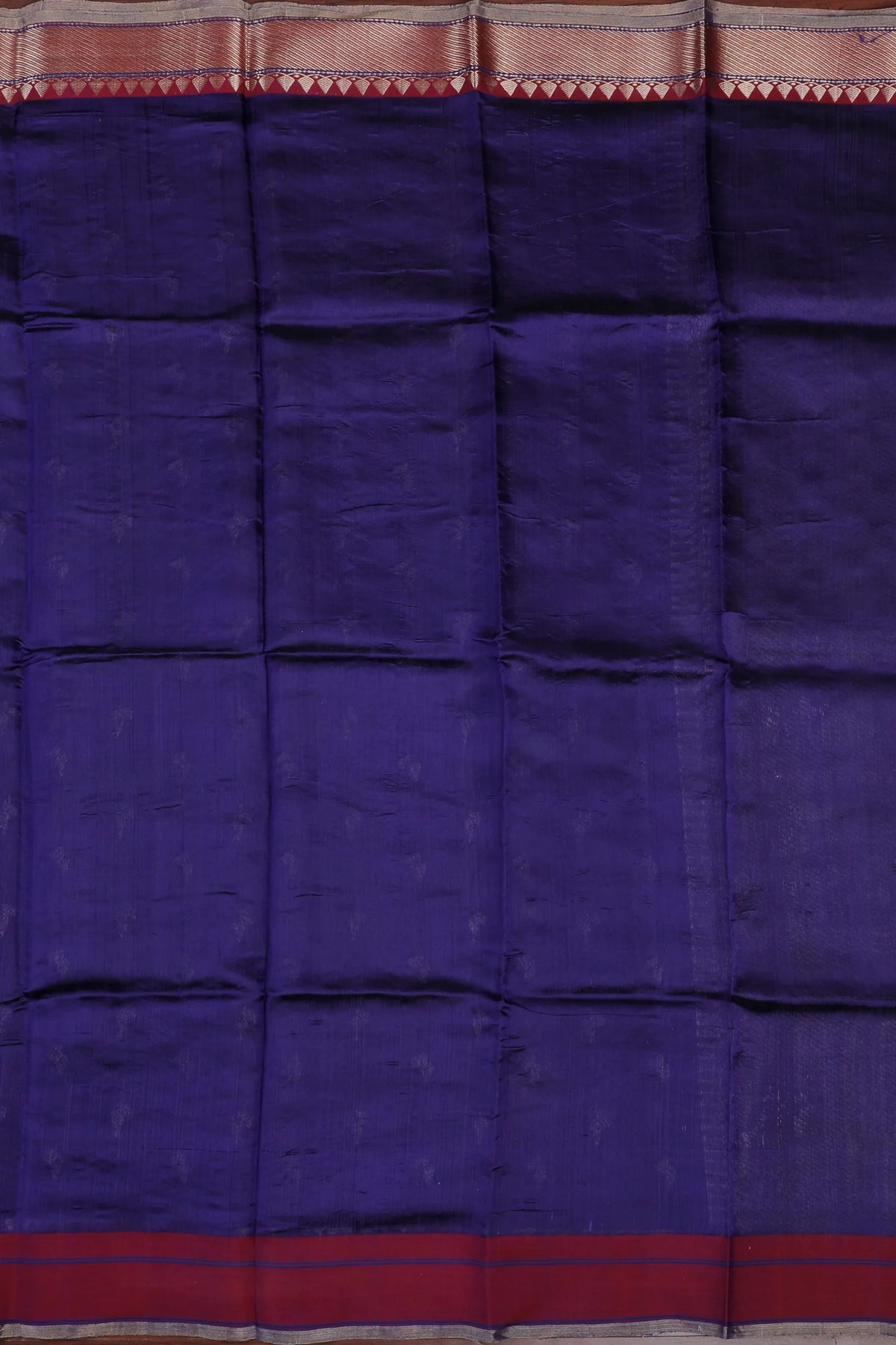 Navy Blue Handloom Chanderi Mashru Silk Saree