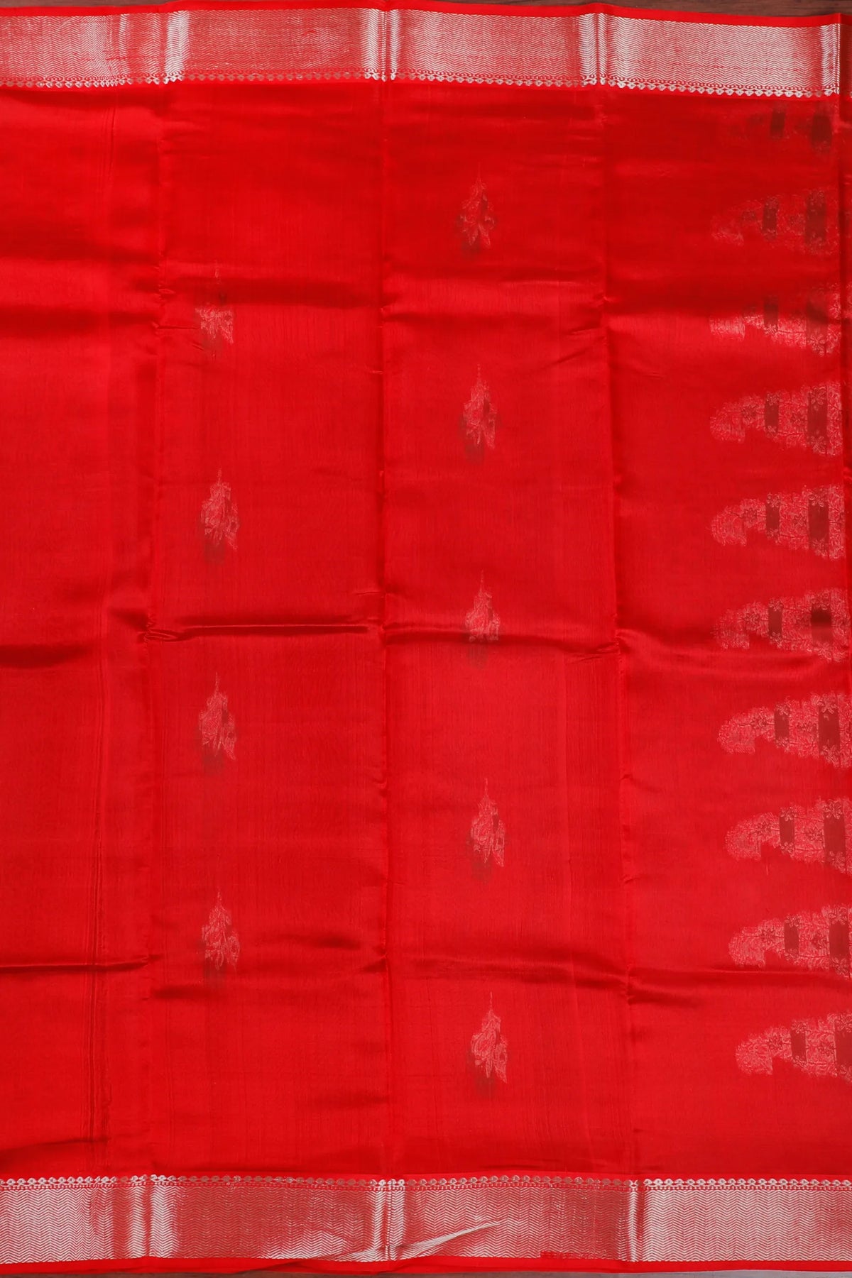 Fresh Red Handloom Chanderi Mashru Silk Saree