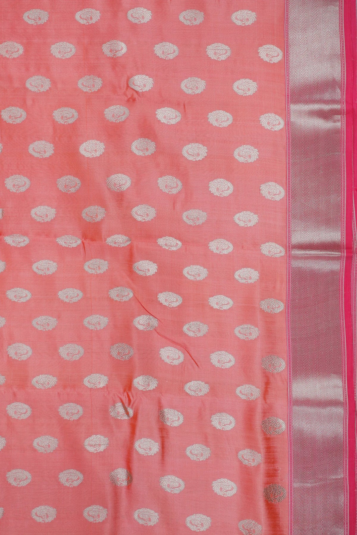 Baby Pink Handloom Chanderi Mashru Silk Saree