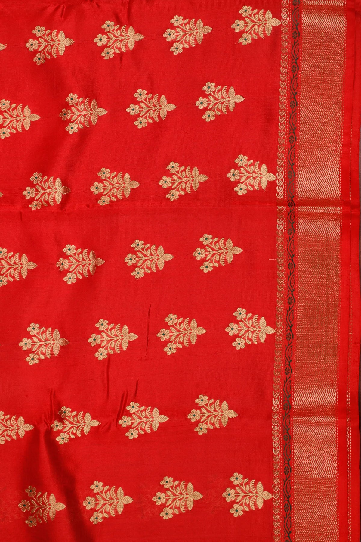 Red Handloom Chanderi Mashru Silk Saree