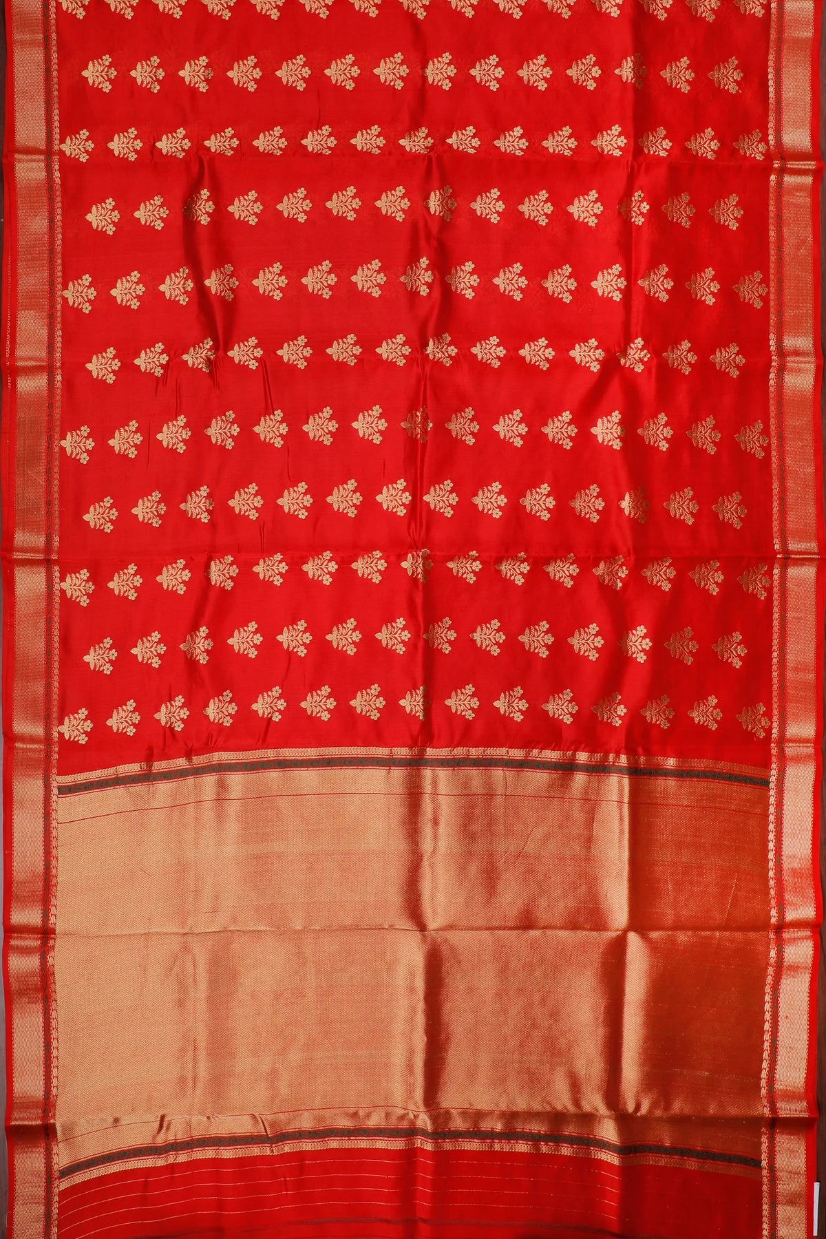 Red Handloom Chanderi Mashru Silk Saree