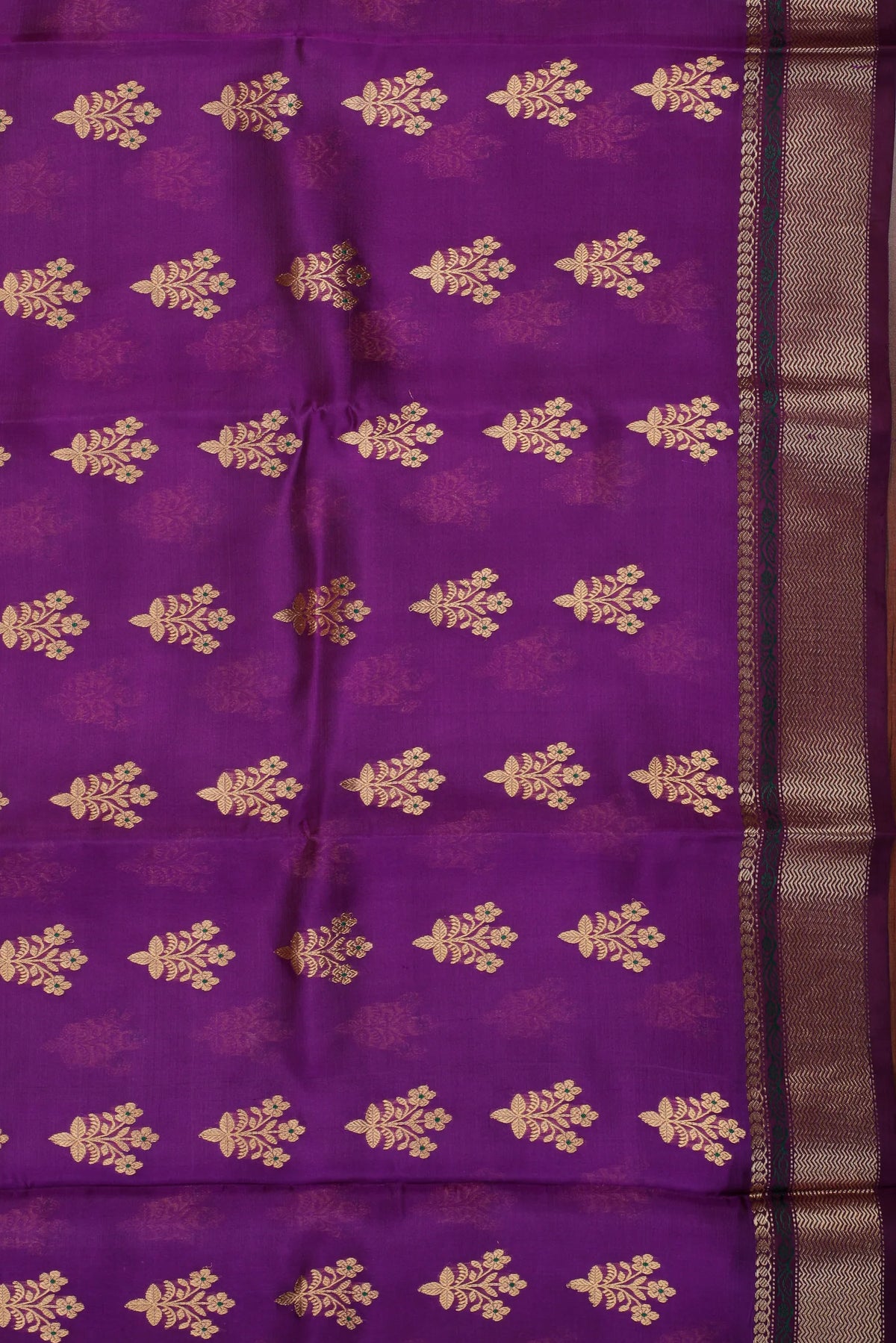 Dark Purple Handloom Chanderi Mashru Silk Saree