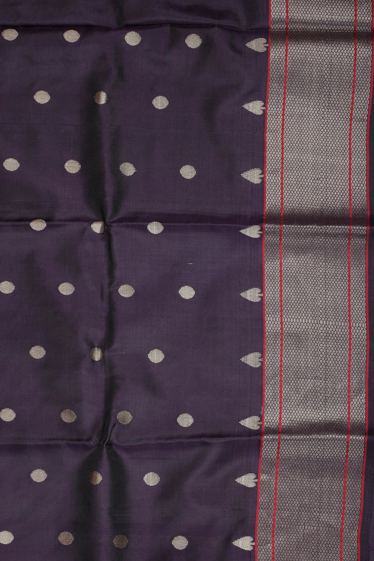 Deep Purple Handloom Pure Silk Chanderi Saree - Revival Design